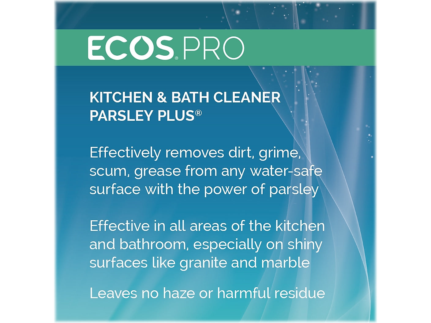 ECOS PRO Parsley Plus All-Purpose Kitchen & Bathroom Cleaner, Herbal Scent, 1 Gal.