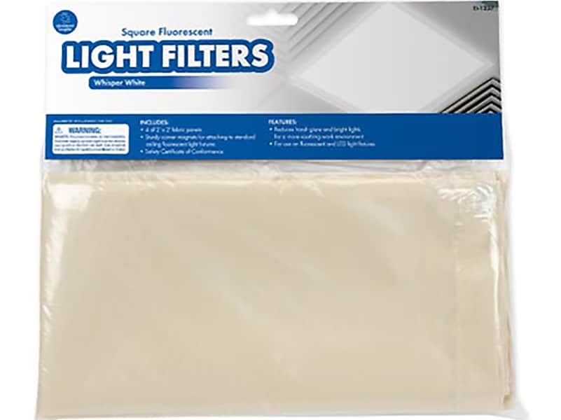 Educaitonal Insights Light Filters for Ceiling Lighting, Whisper White, 2' x 2', 4/Set
