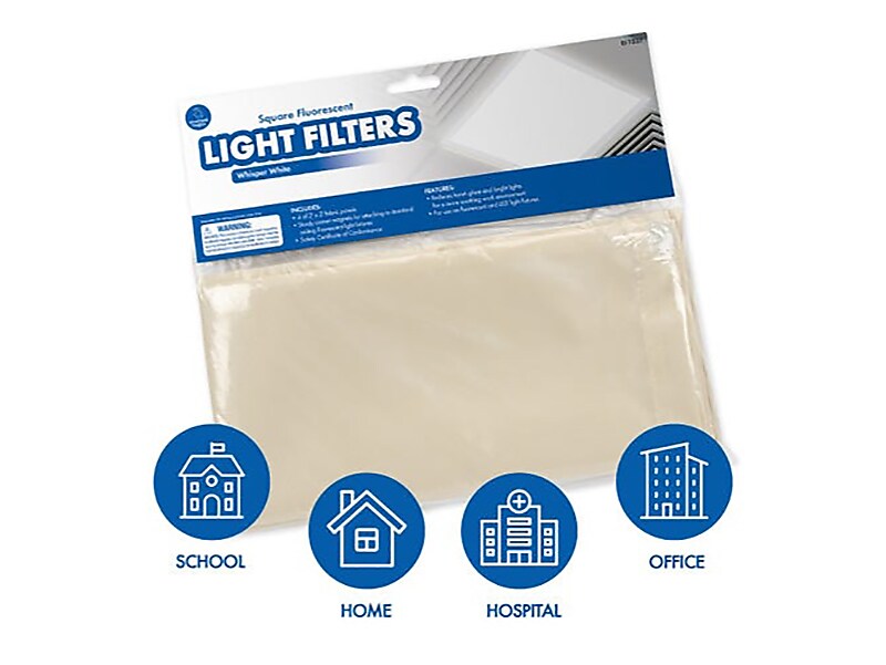 Educaitonal Insights Light Filters for Ceiling Lighting, Whisper White, 2' x 2', 4/Set
