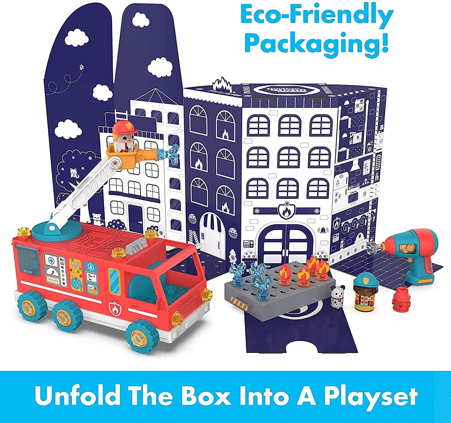 Educational Insights Design & Drill Bolt Buddies Fire Truck, Multicolor