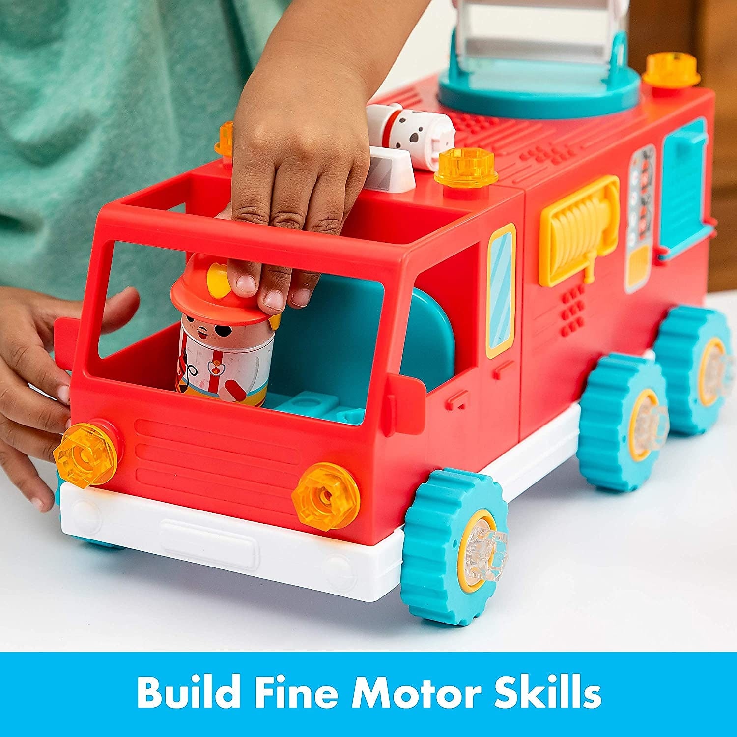 Educational Insights Design & Drill Bolt Buddies Fire Truck, Multicolor