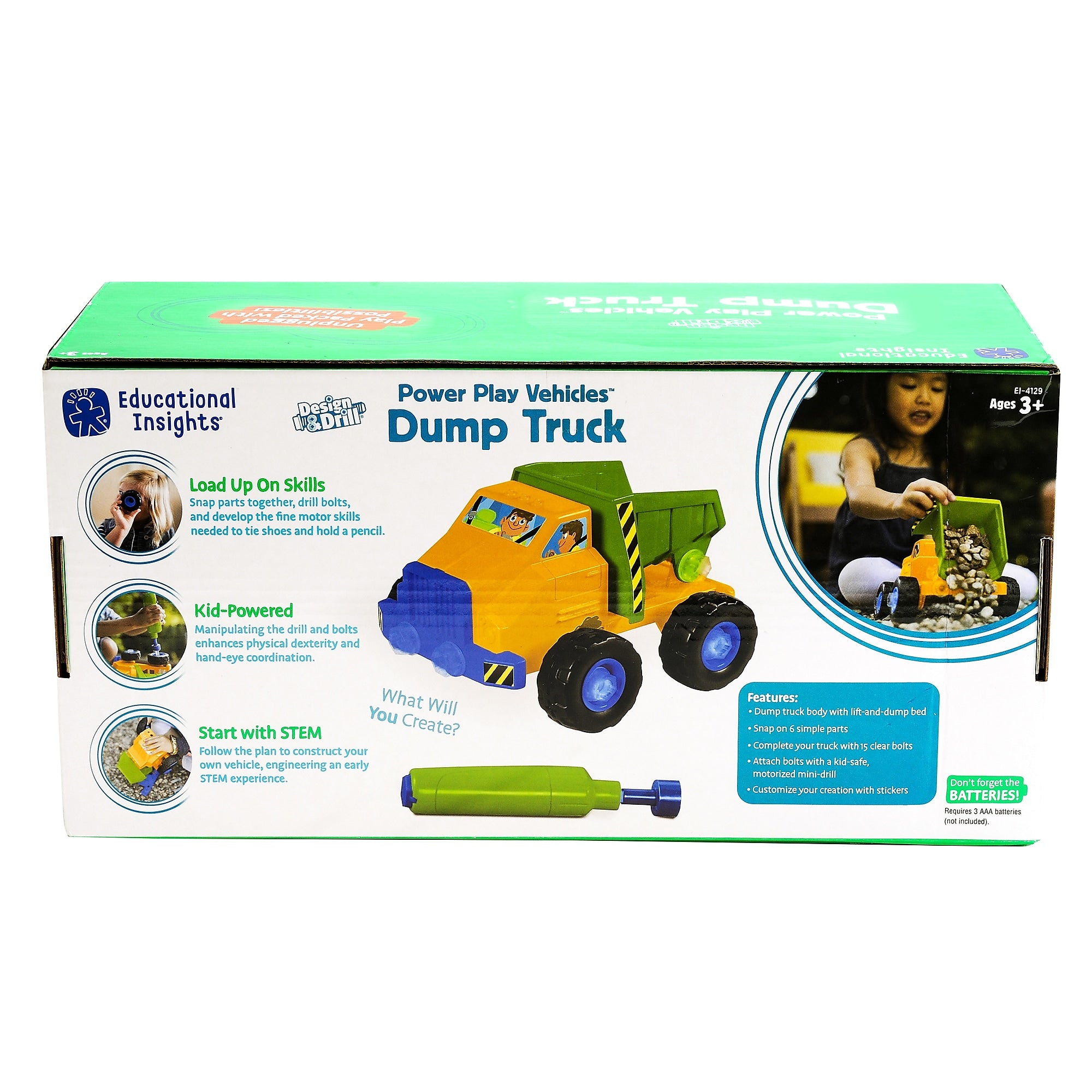 Educational Insights Design & Drill Power Play Vehicles Dump Truck