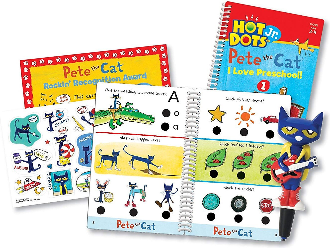Educational Insights Hot Dots Jr. Pete the Cat I Love Preschool! Set with Pete the Cat Your Groovin' Schoolin' Friend Pen