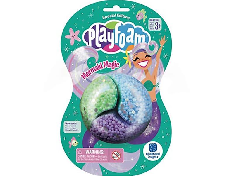 Educational Insights Mermaid Magic Playfoam, Green/Purple/Blue/Silver, 12/Pack
