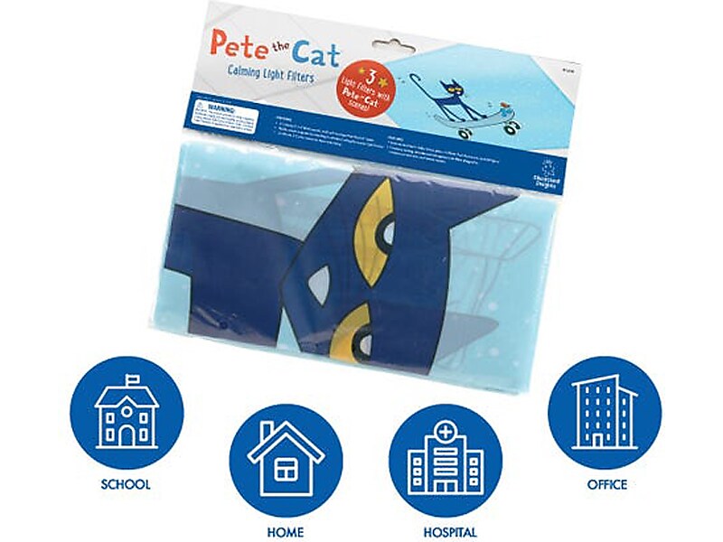 Educational Insights Pete the Cat Light Filter for Ceiling Lighting, Blue, 3/Pack