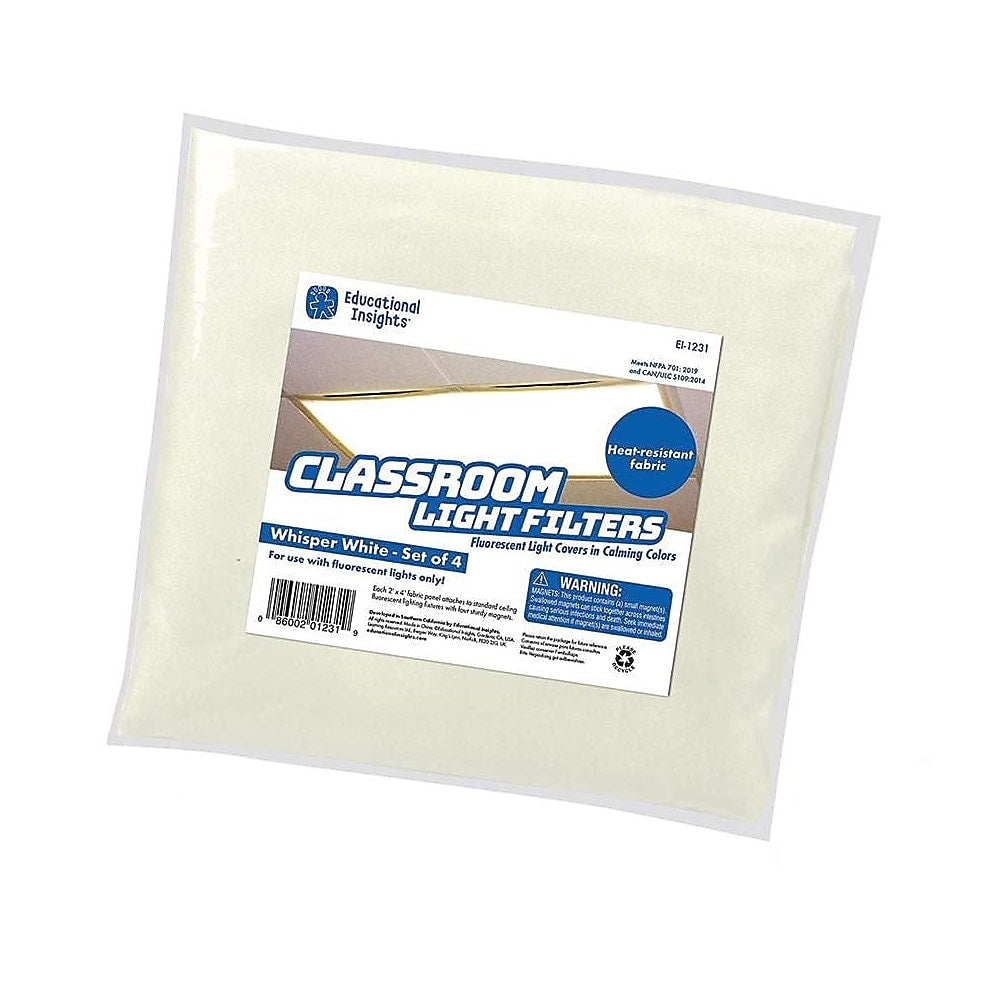 Educational Insights The Original Fluorescent Light Filters: Whisper White, 2' x 4', 4/Set
