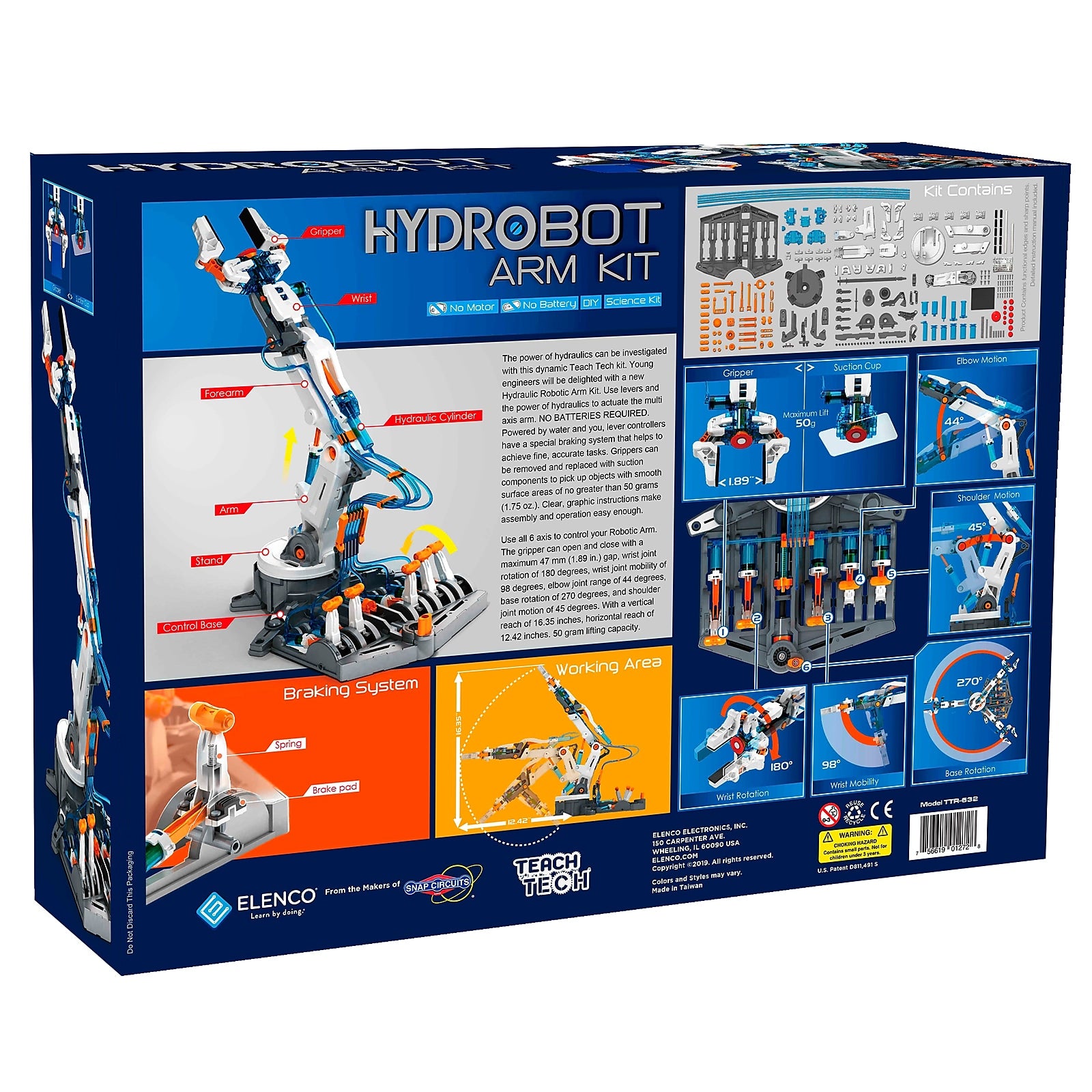 Elenco Teach Tech HydroBot Arm Kit, 230 Pieces