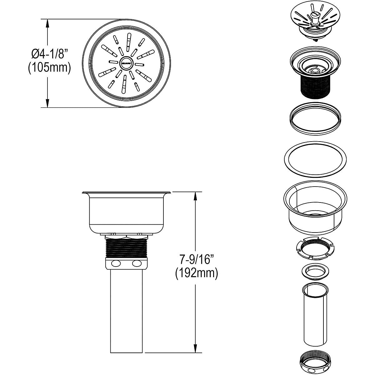 Elkay Residential Drain Fitting Type 304 Kitchen