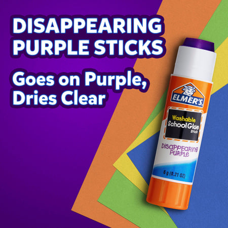 Elmer's Disappearing Washable Glue Sticks, .21 oz., 12/Pack