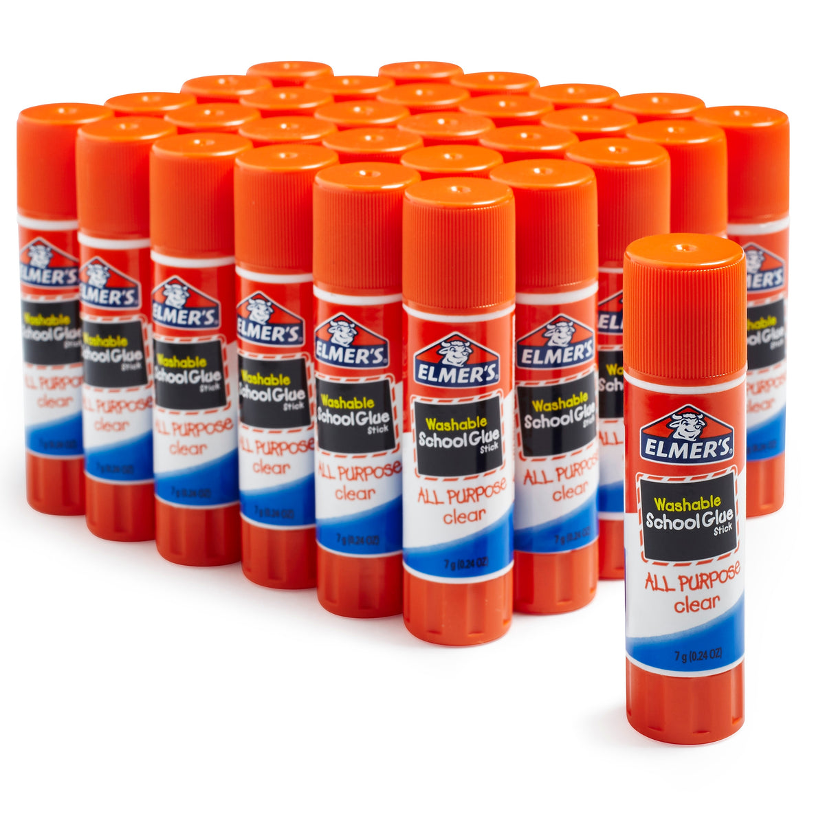Elmer's School WashableRemovable Glue Sticks, 0.24 oz., White, 30/Pack