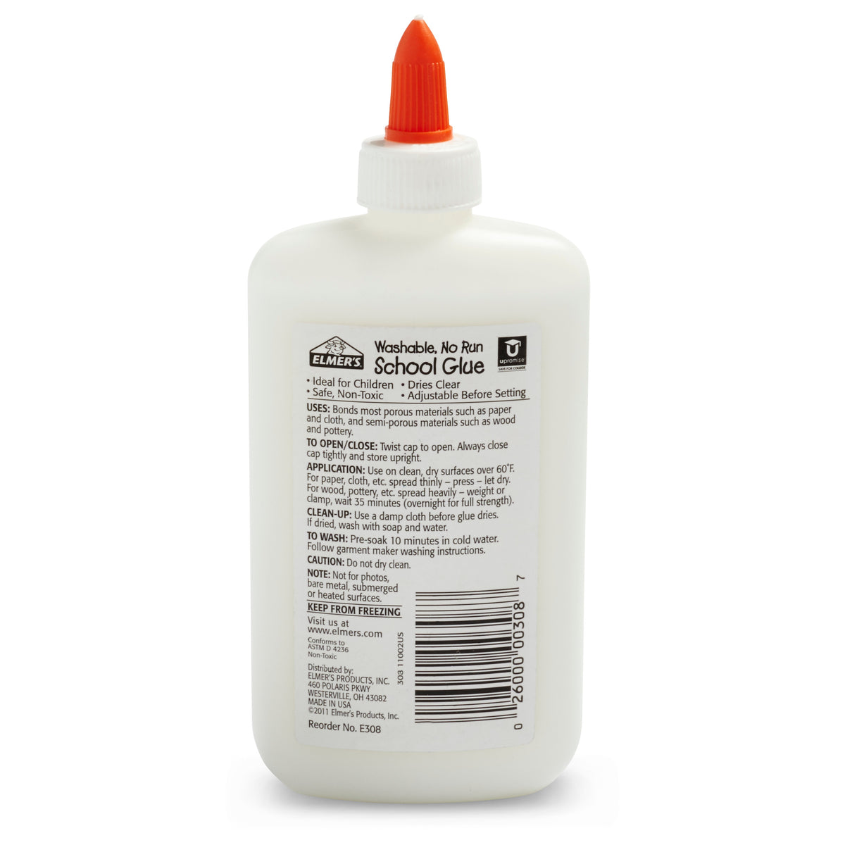 Elmer's Washable Removable School Glue, 7.625 oz., White