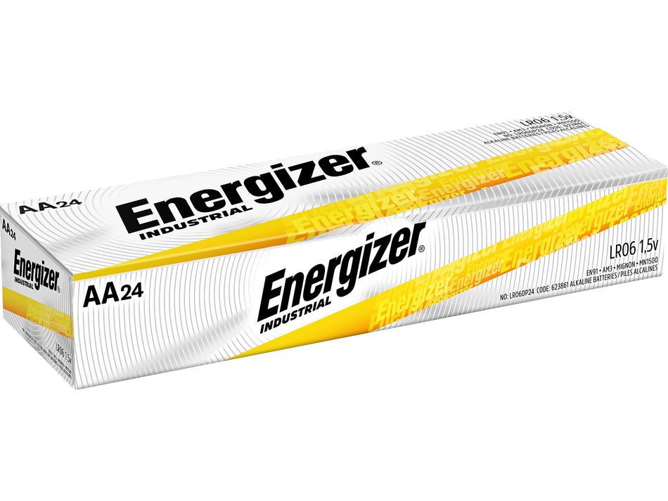 Energizer Industrial Alkaline Battery, AA, 24/Pack