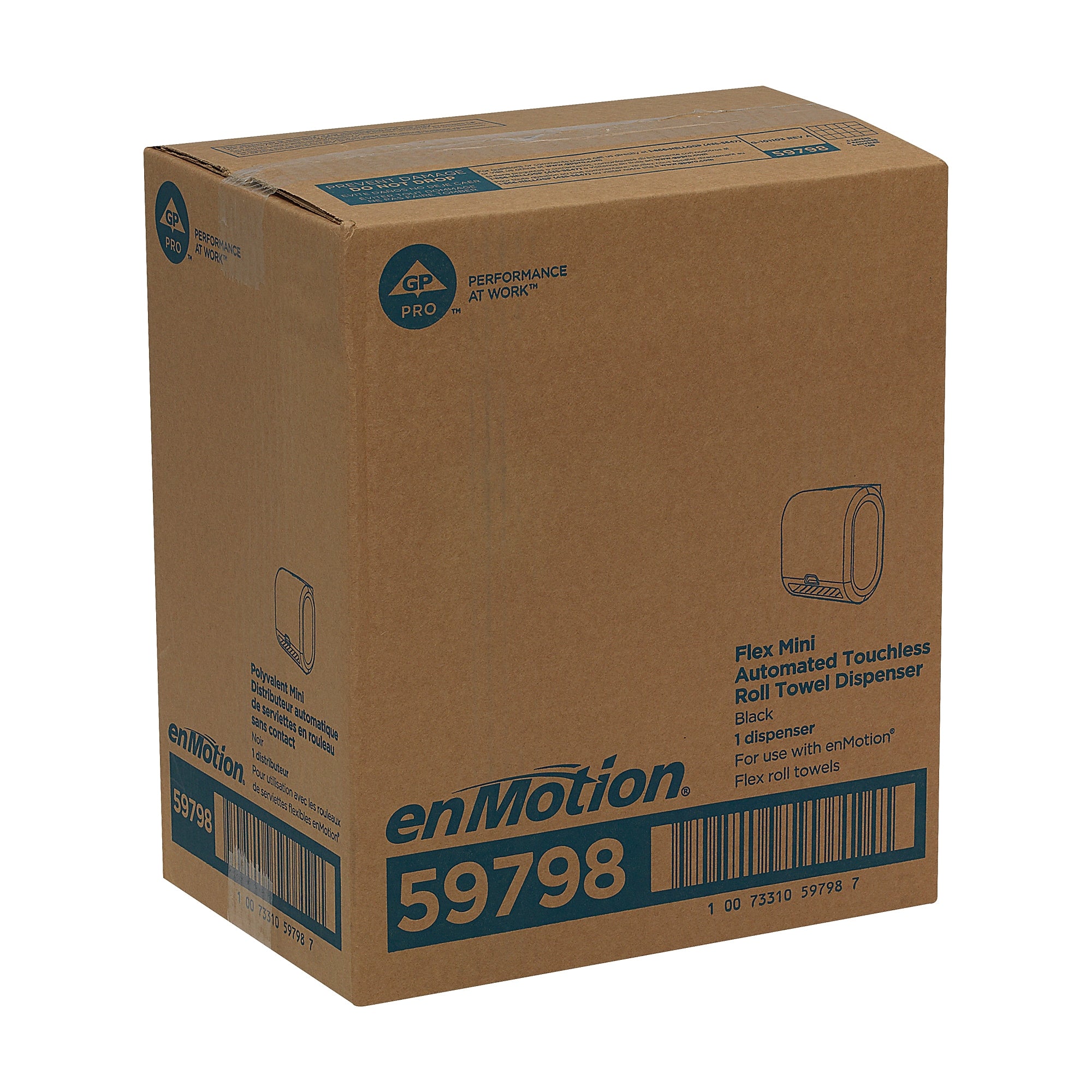 enMotion® Flex Mini Automated Touchless Roll Paper Towel Dispenser by GP PRO, Black, 11.750