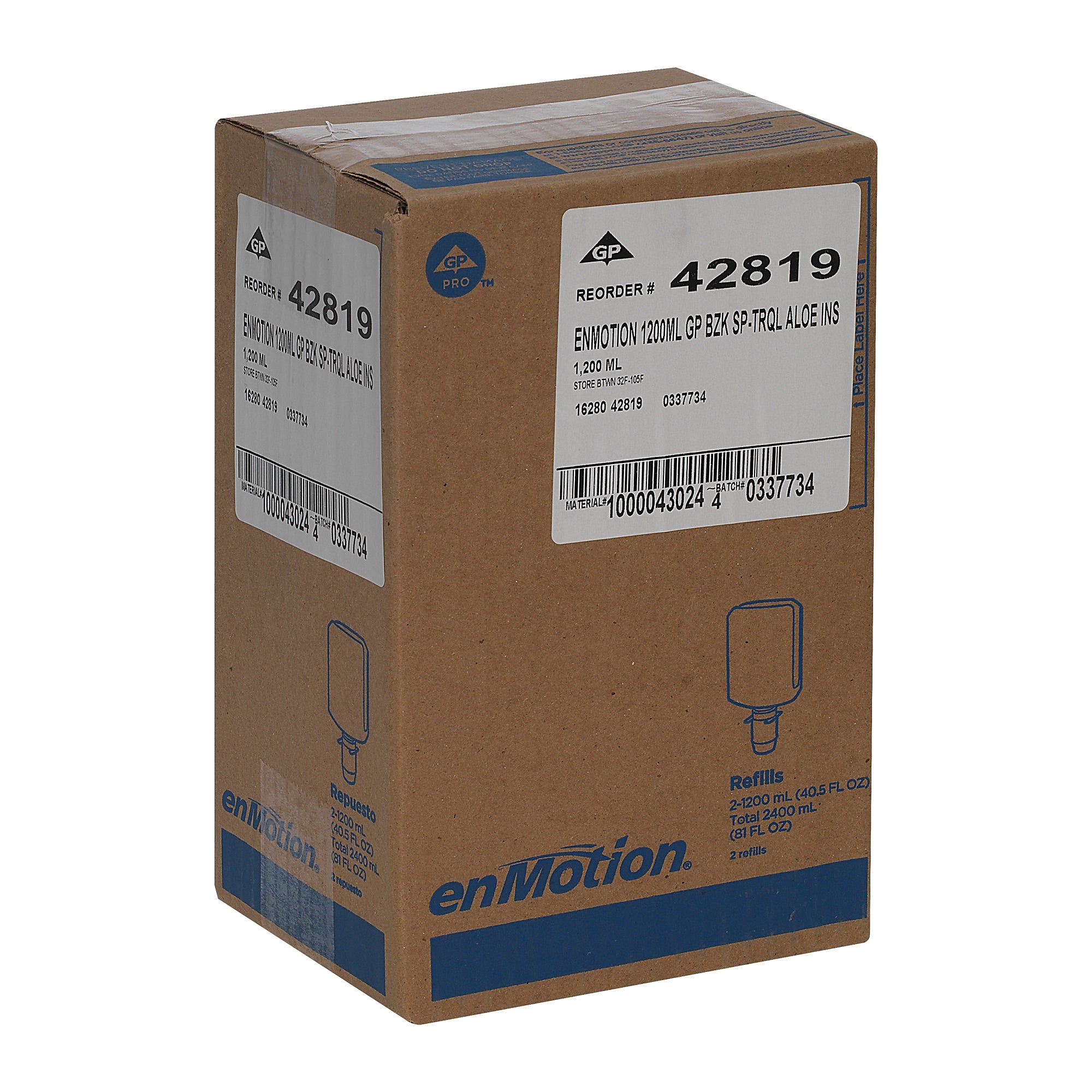enMotion GP Pro Gen2 Foaming Soap Refills, Tranquil Aloe, 40.5 Oz., 2/Carton