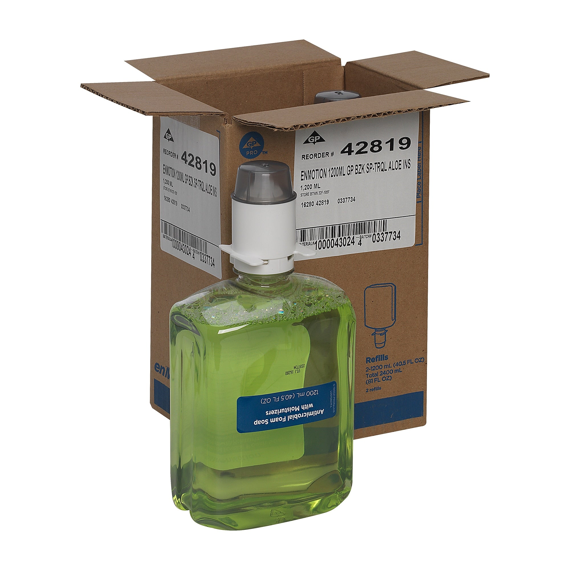 enMotion GP Pro Gen2 Foaming Soap Refills, Tranquil Aloe, 40.5 Oz., 2/Carton