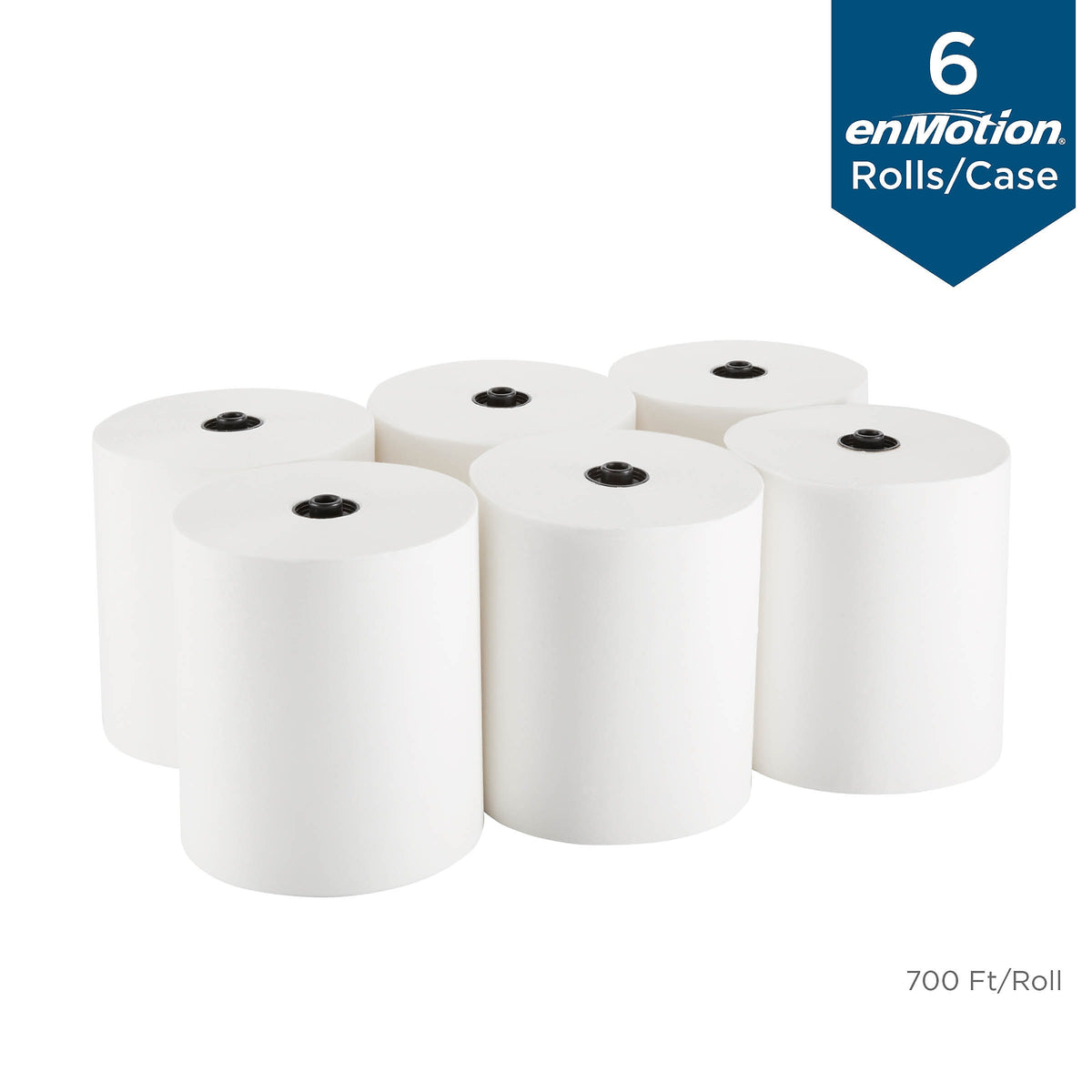 enmotion Hardwound Paper Towels, 1-ply, 700 ft./Roll, 6 Rolls/Carton