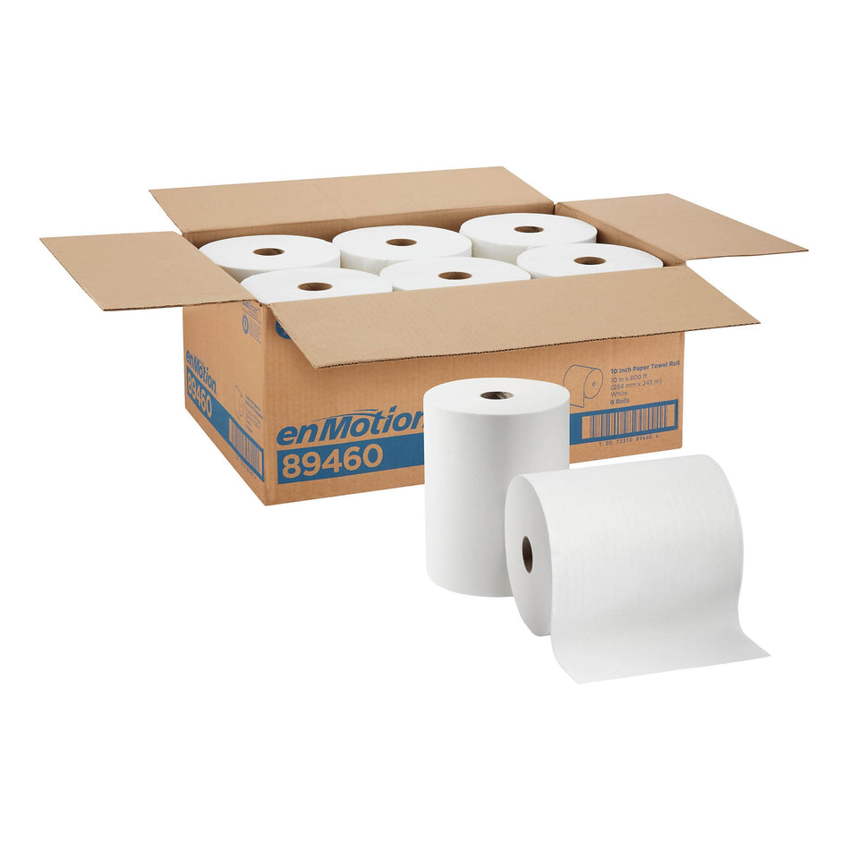 enmotion Hardwound Paper Towels, 1-ply, 800 ft./Roll, 6 Rolls/Carton