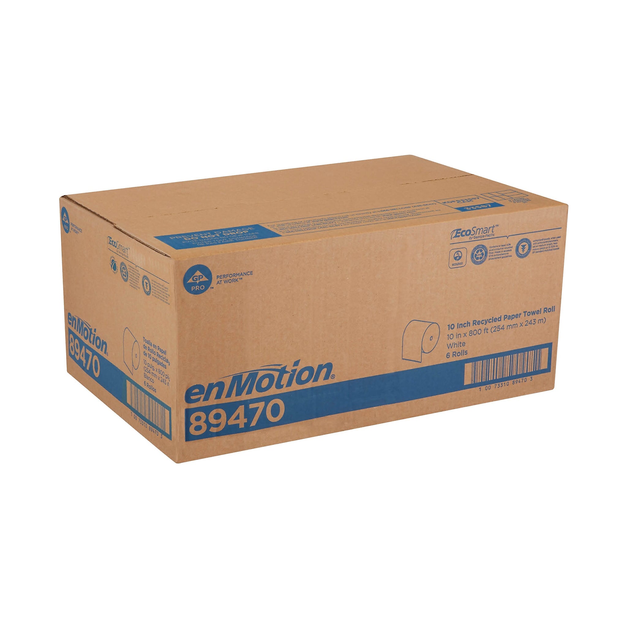 enmotion Recycled Hardwound Paper Towels, 1-ply, 800 ft./Roll, 6 Rolls/Carton