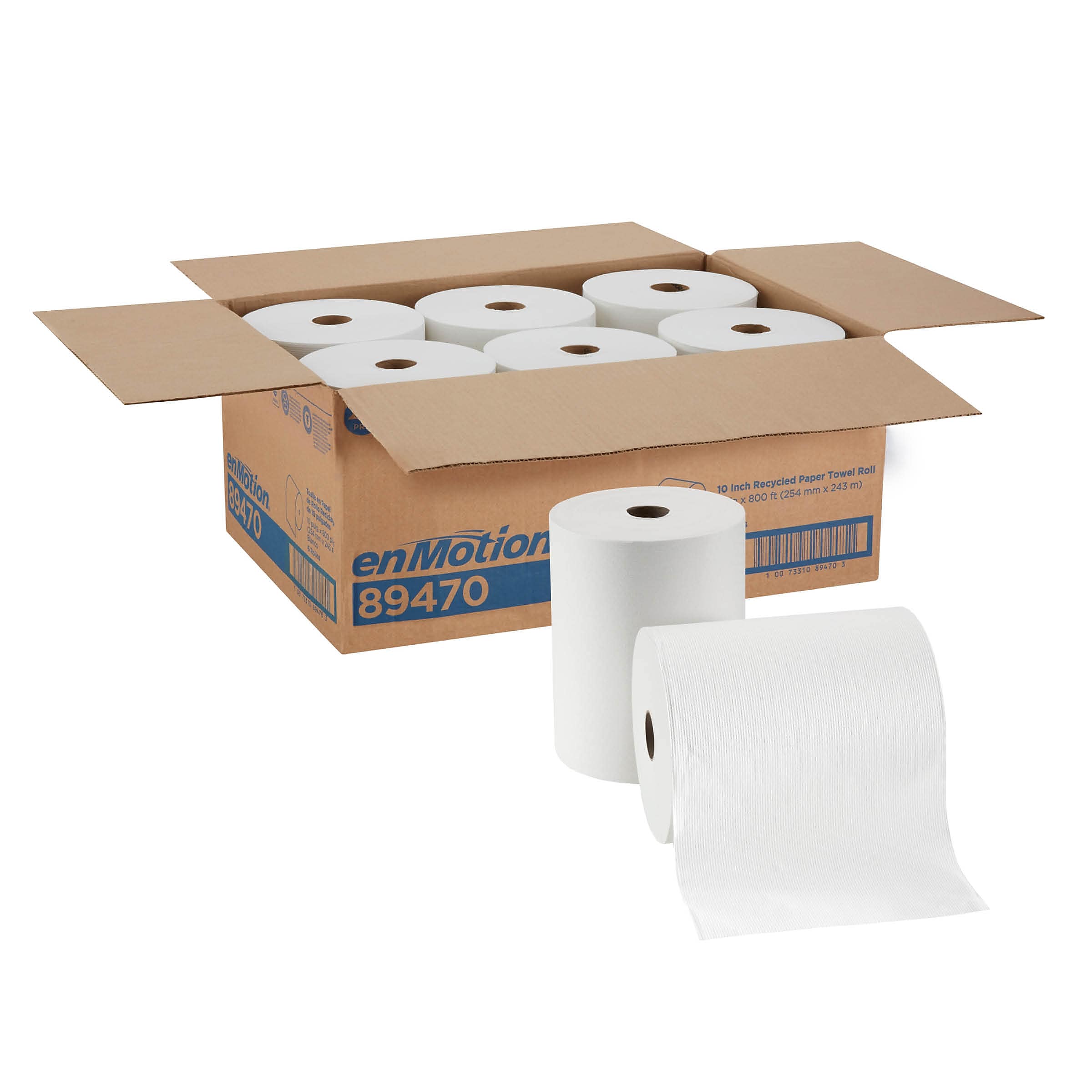 enmotion Recycled Hardwound Paper Towels, 1-ply, 800 ft./Roll, 6 Rolls/Carton