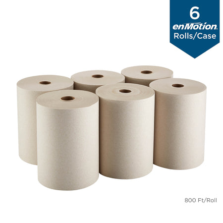 enmotion Recycled Recycled Hardwound Paper Towels, 1-ply, 800 ft./Roll, 6 Rolls/Carton