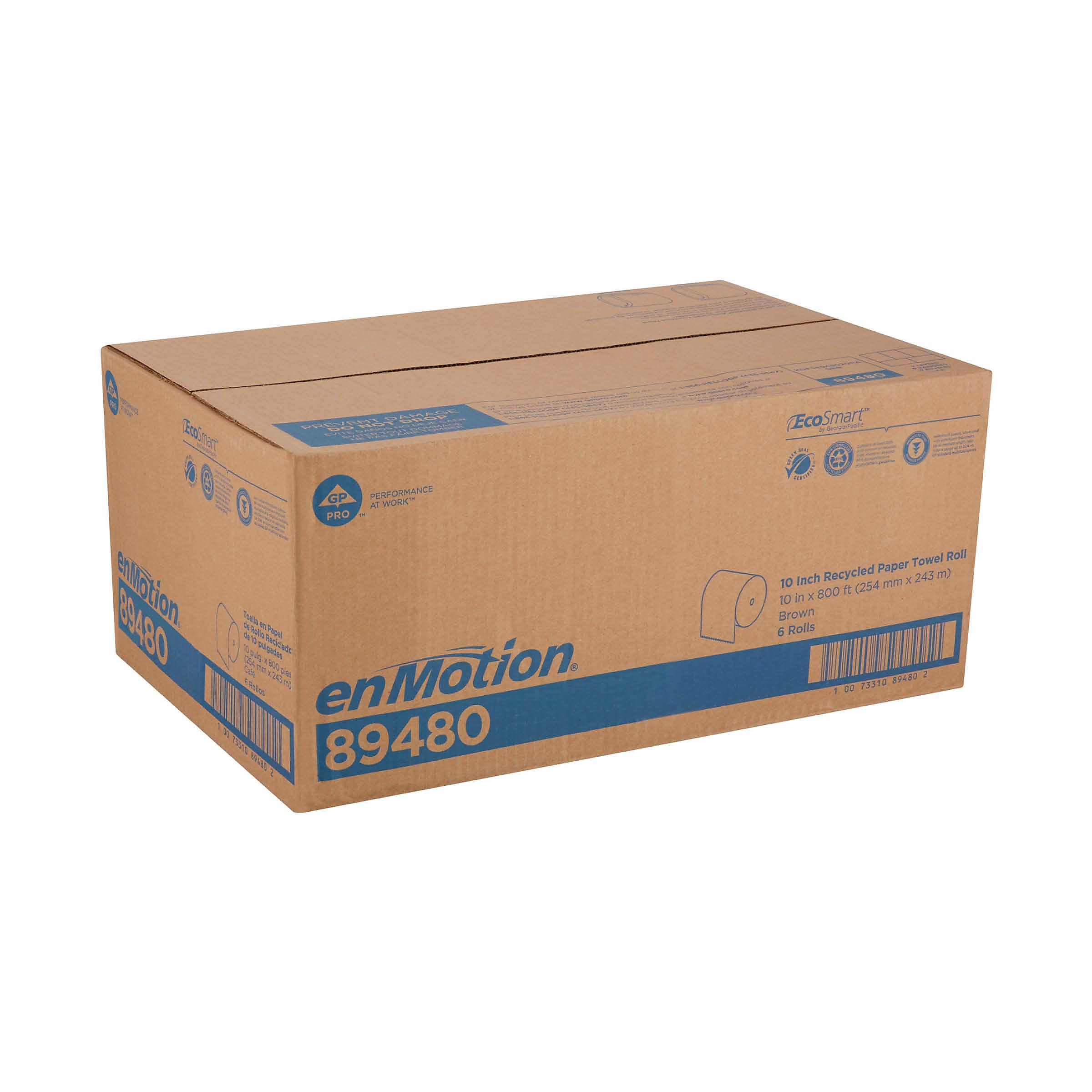 enmotion Recycled Recycled Hardwound Paper Towels, 1-ply, 800 ft./Roll, 6 Rolls/Carton