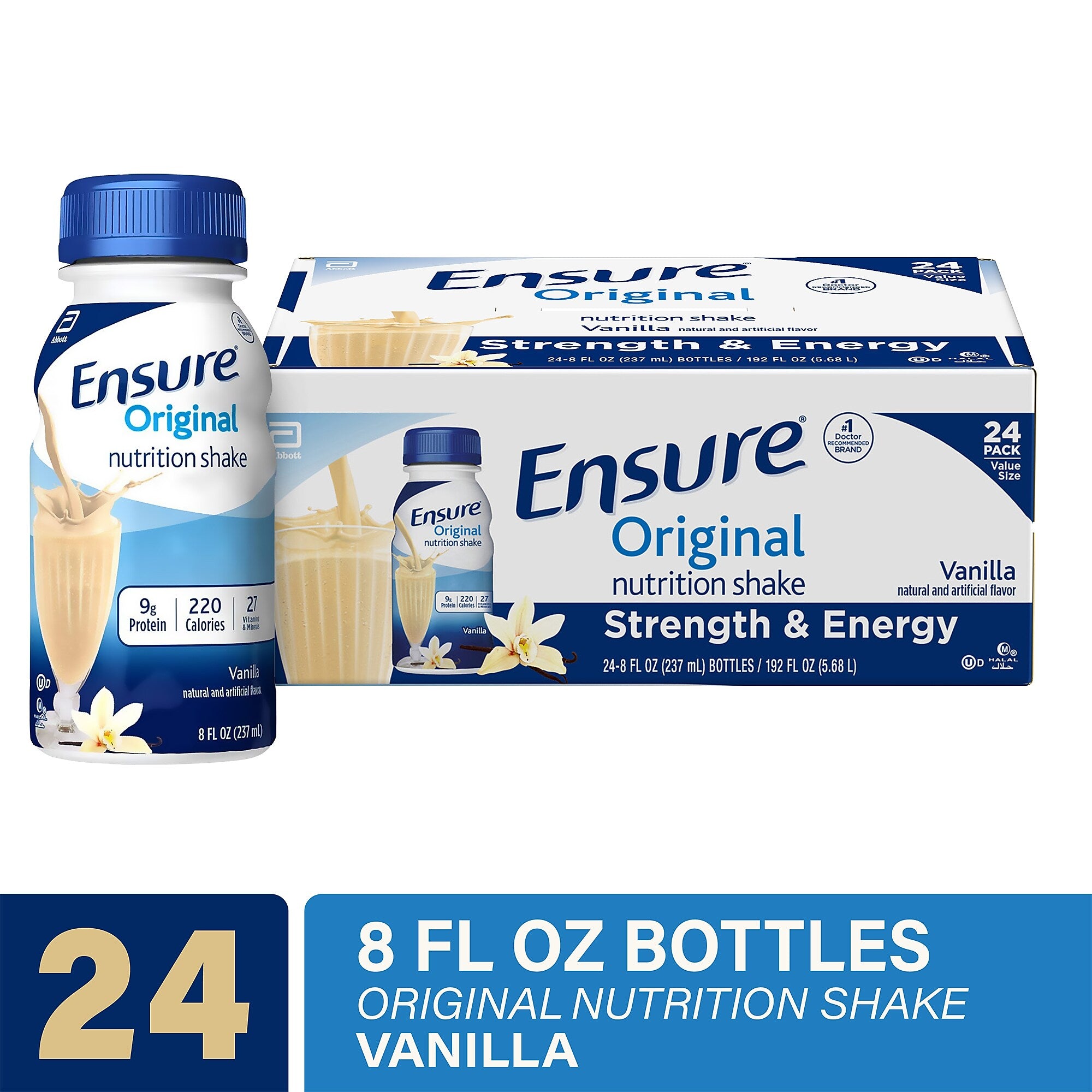 Ensure Original Meal Replacement Nutrition Shake, Vanilla, 8 oz., 24/Pack