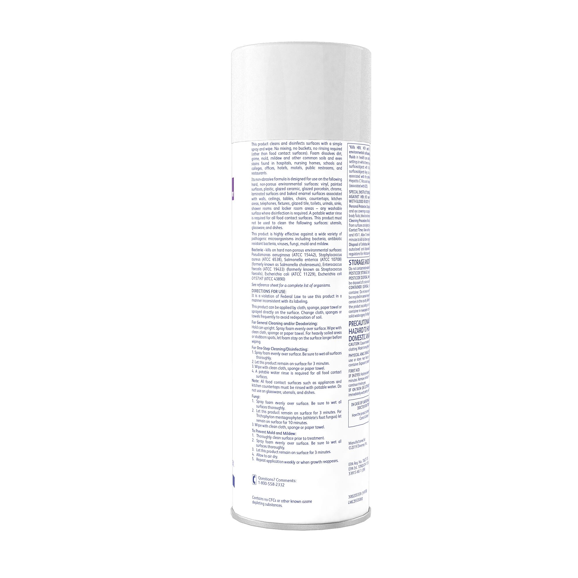 Envy Foaming Disinfectant Cleaner, Lemon Scent, Aerosol, 19 Oz.
