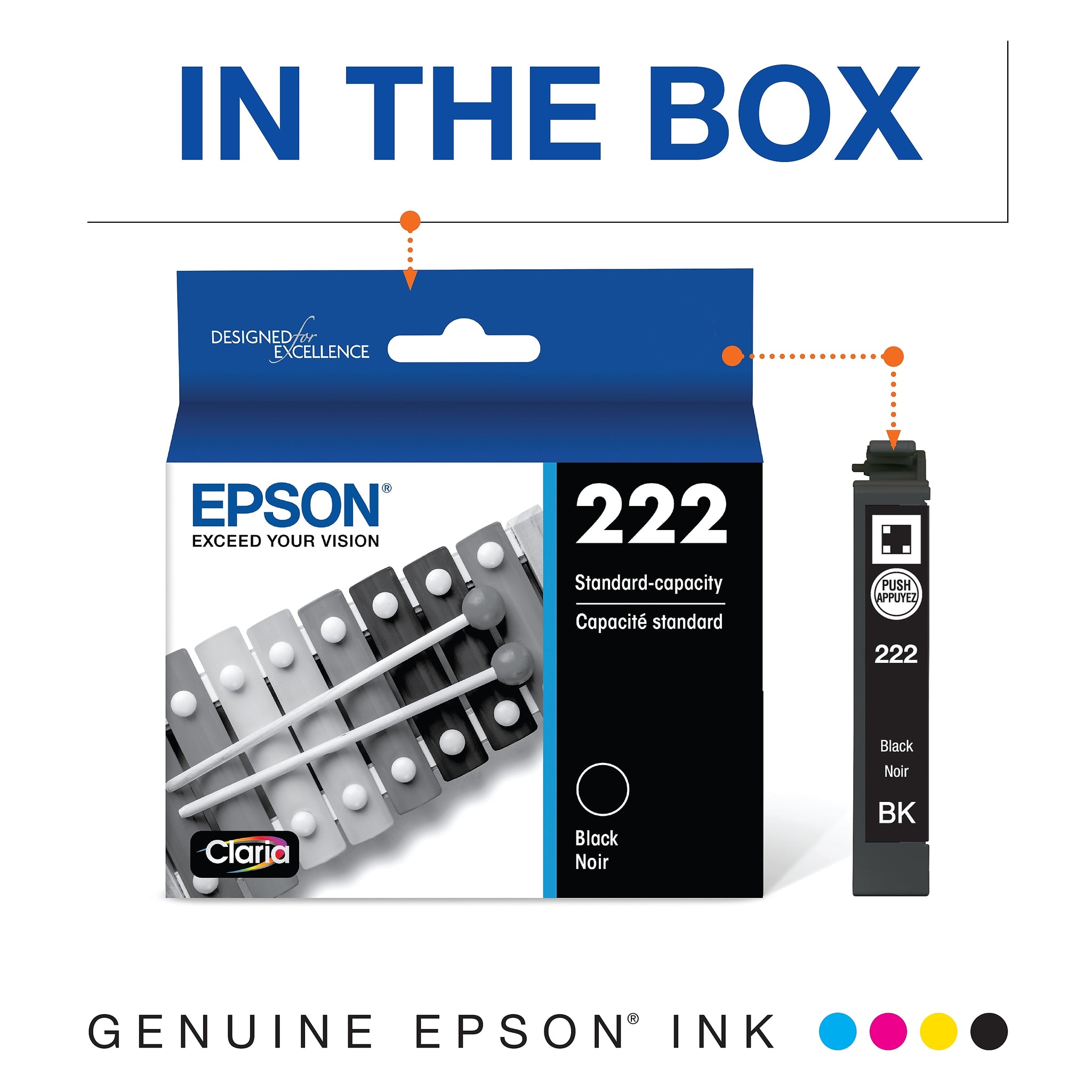 Epson 222 Black Standard Yield Ink Cartridge
