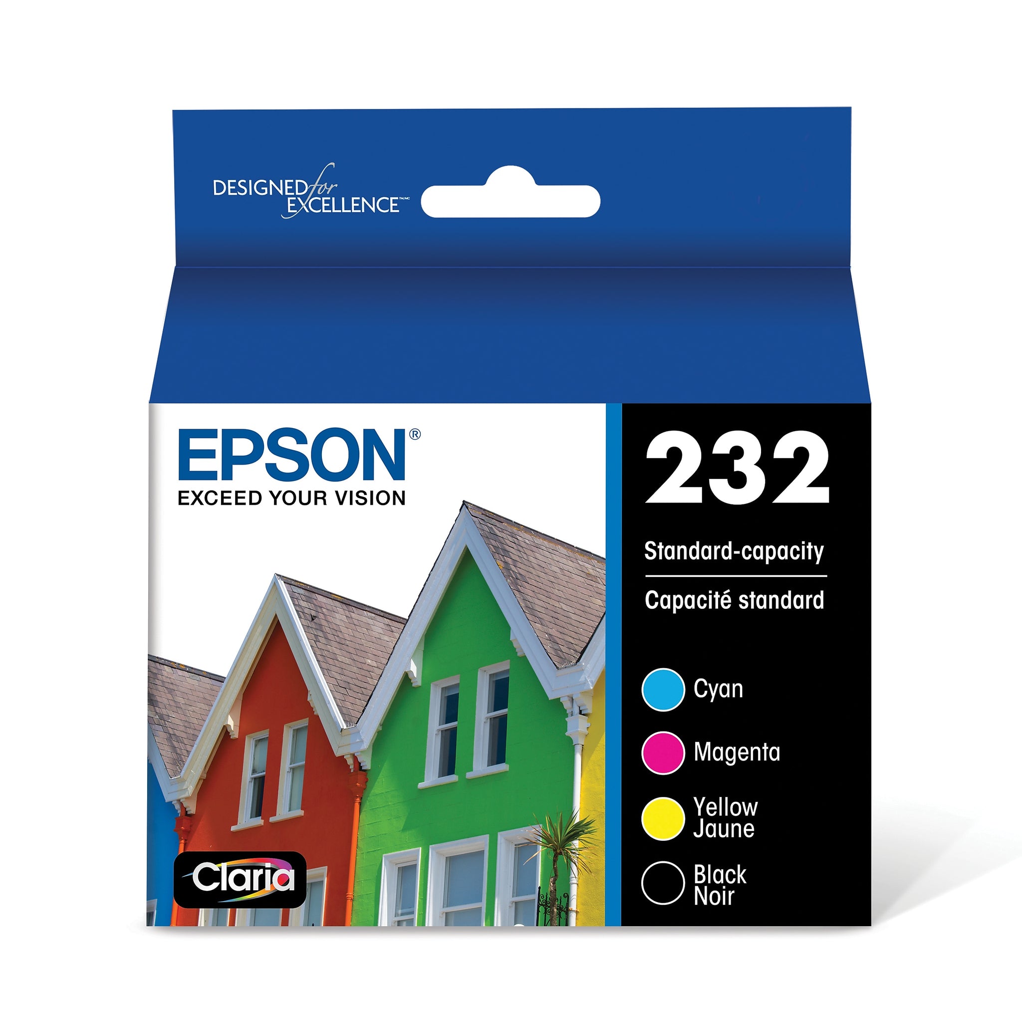 Epson 232 Cyan/Magenta/Yellow/Black Standard Yield Ink Cartridges, 4/Pack