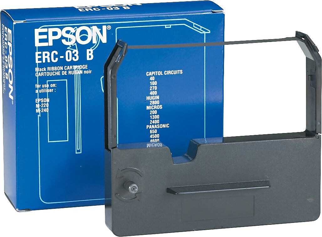 EPSON® ERC-03B Printer Ribbon for ERC-03/M-210V/M220/M-240, Black