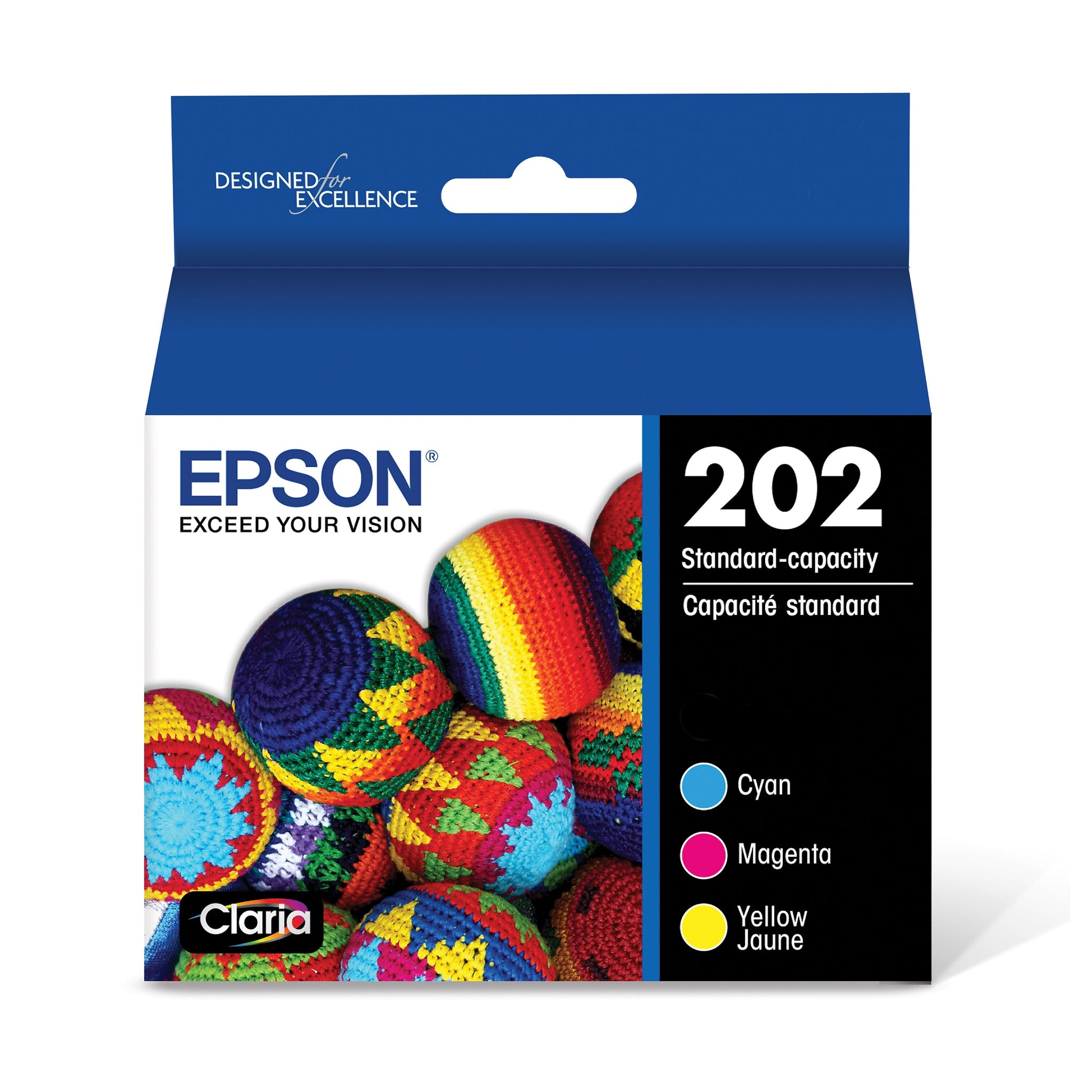 Epson T202520-S Tri-Color Ink Cartridge, Standard Yield, 3/Pack