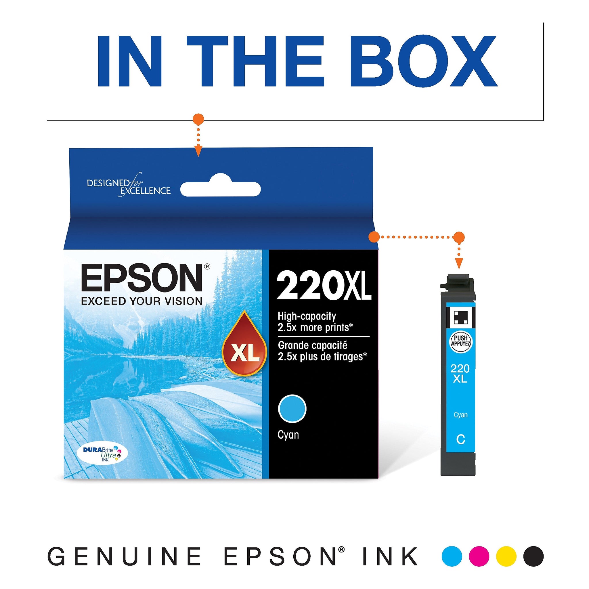 Epson T220XL Cyan High Yield Ink Cartridge