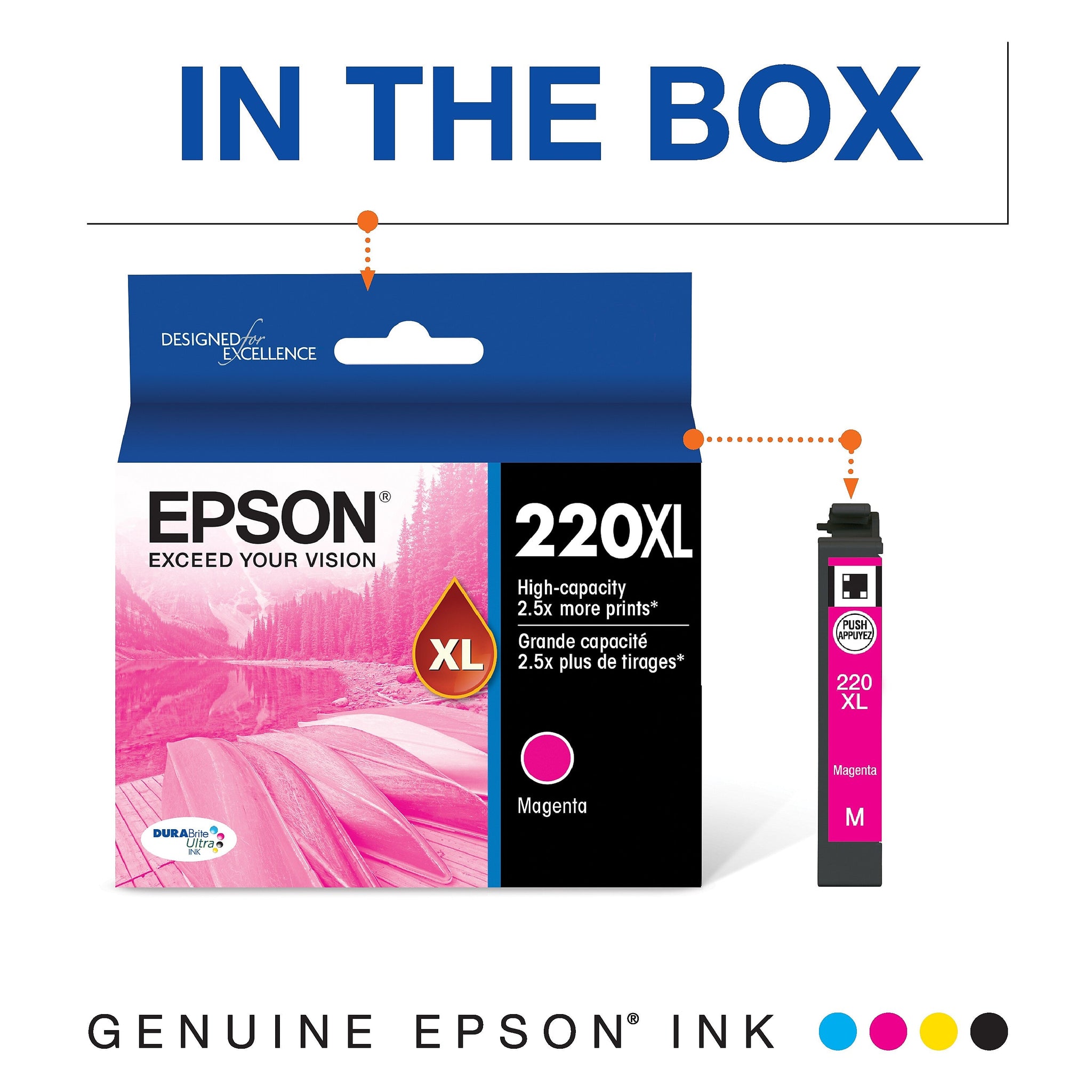 Epson T220XL Magenta High Yield Ink Cartridge