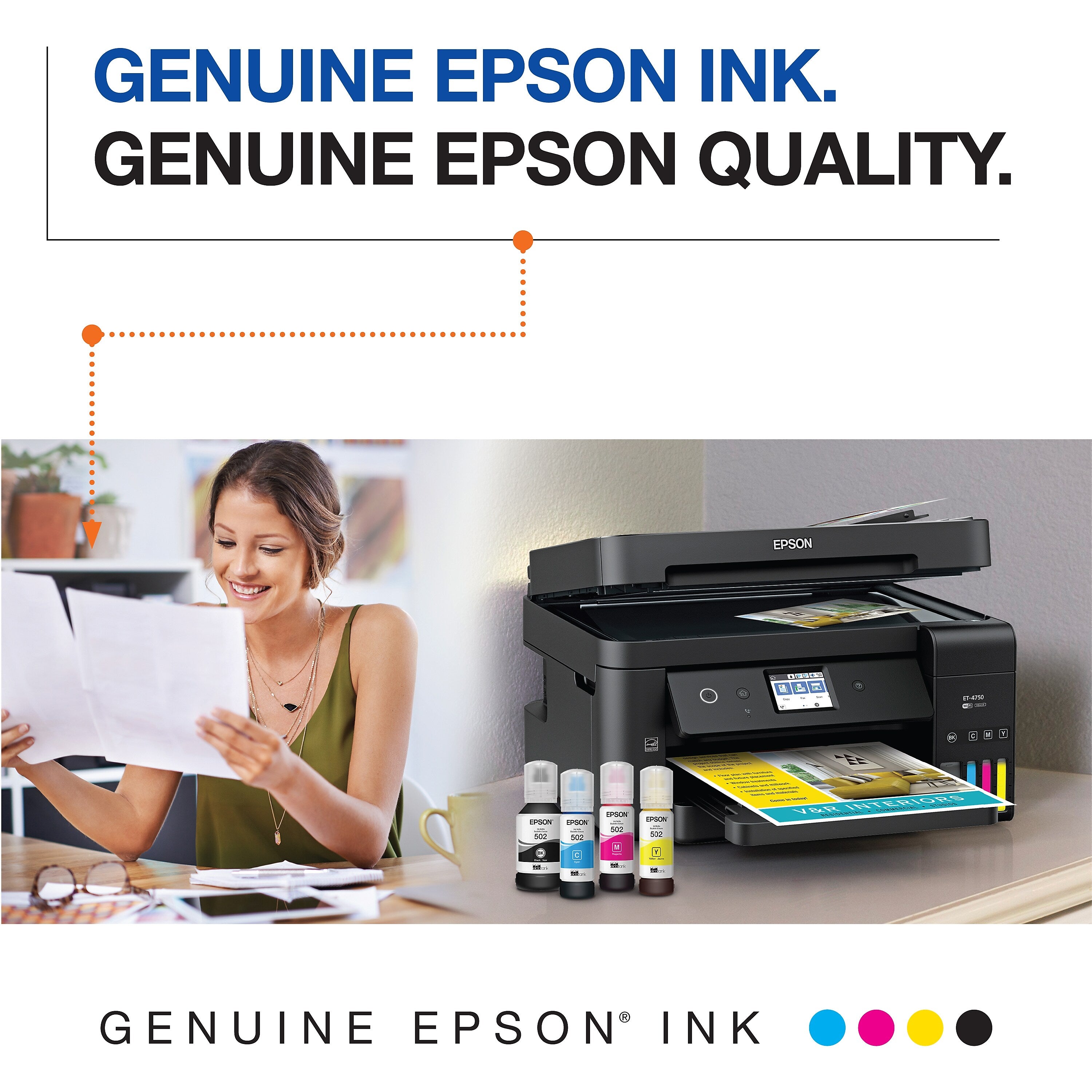 Epson T502 Cyan/Magenta/Yellow Standard Yield Ink Bottle, 3/Pack