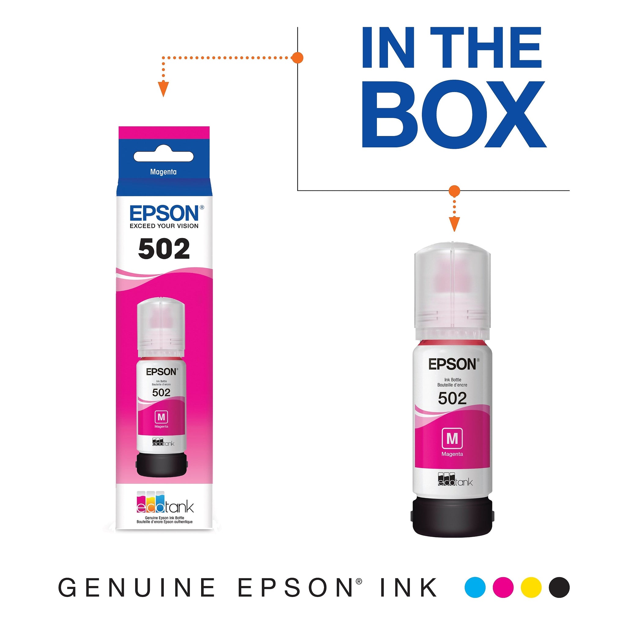 Epson T502 Magenta Standard Yield Ink Bottle