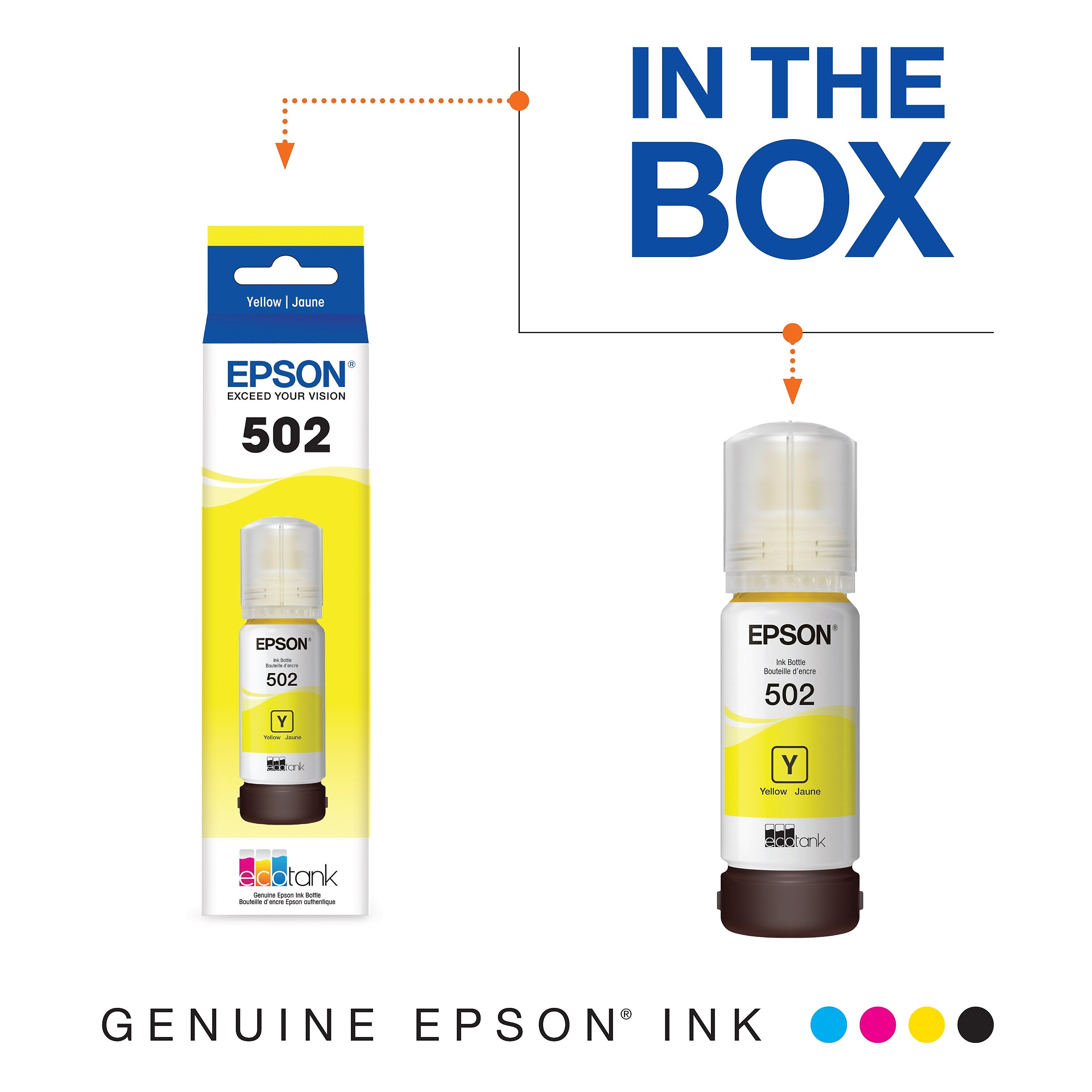 Epson T502 Yellow Standard Yield Ink Bottle