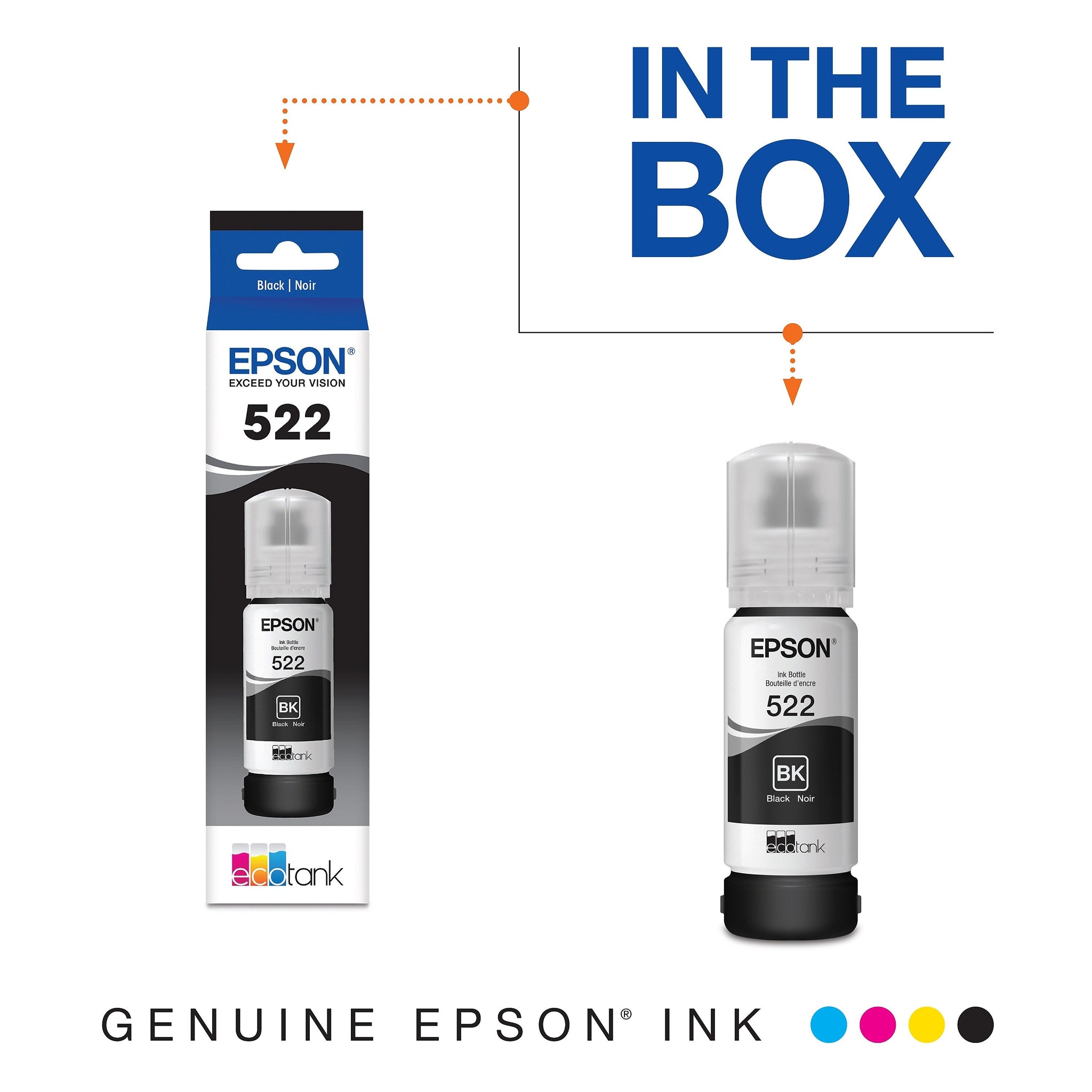 Epson T522 Black Ultra High Yield Ink Bottle