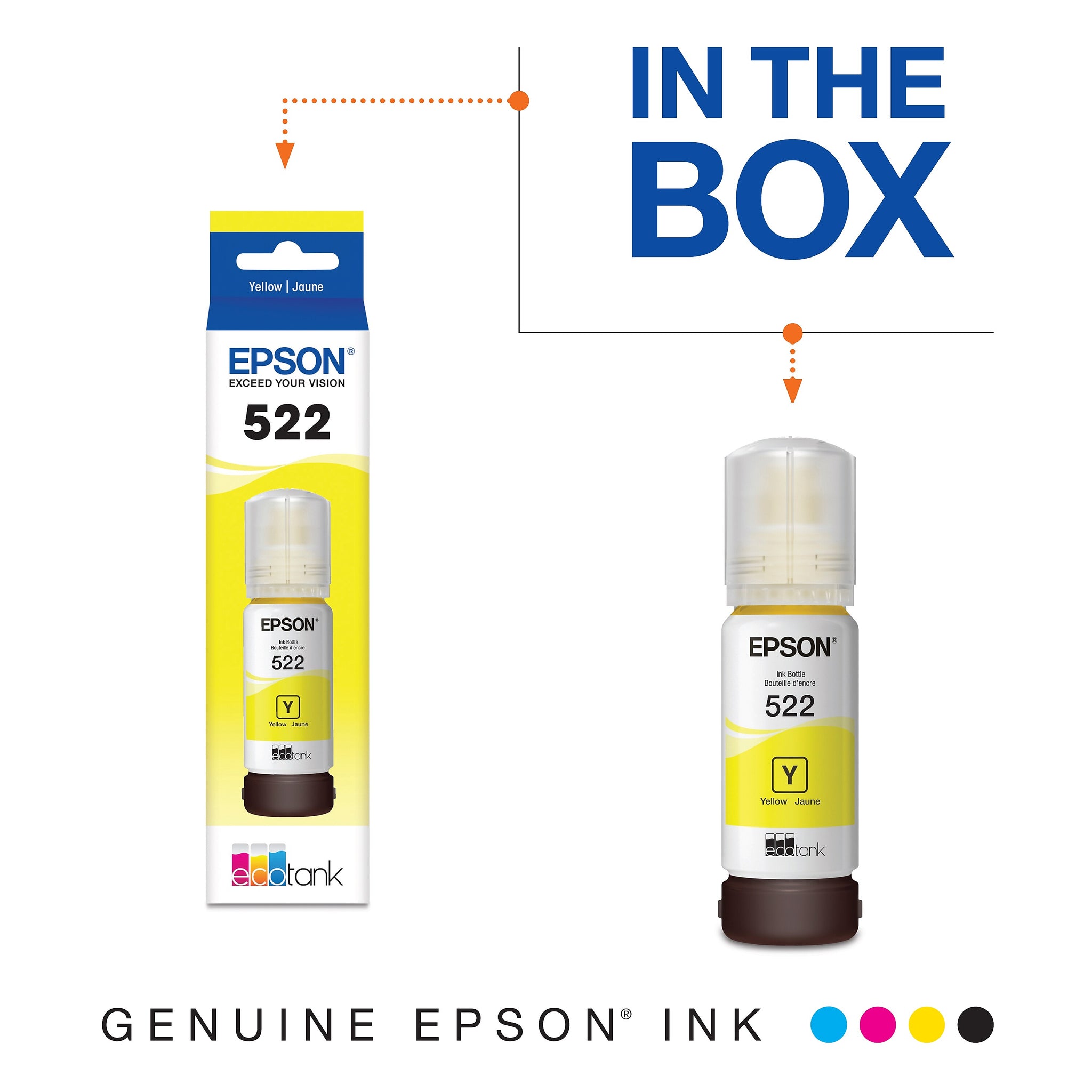 Epson T522 Yellow Standard Yield Ink Bottle