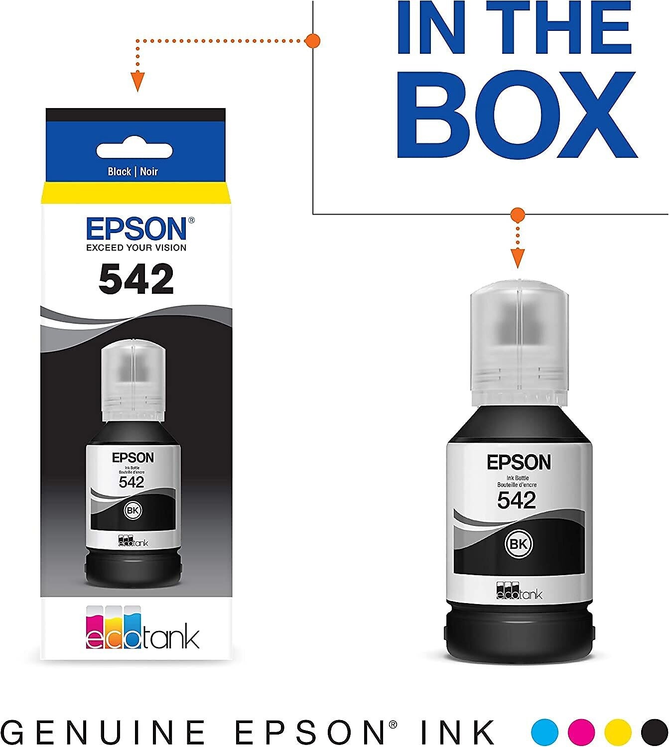 Epson T542 Black Ultra High Yield Ink Bottle