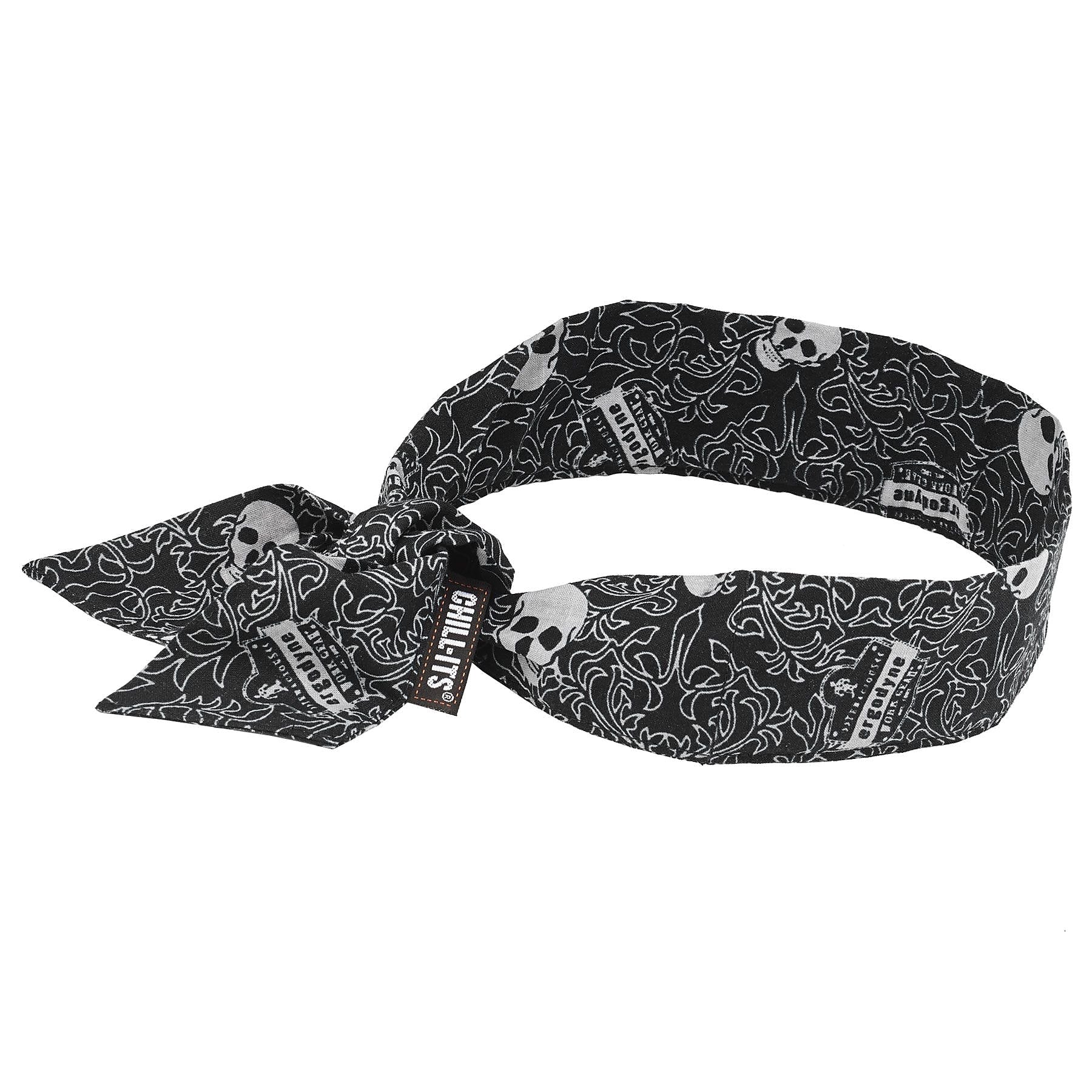 Ergodyne Chill-Its 6700 Evaporative Cooling Bandana, Black, One Size