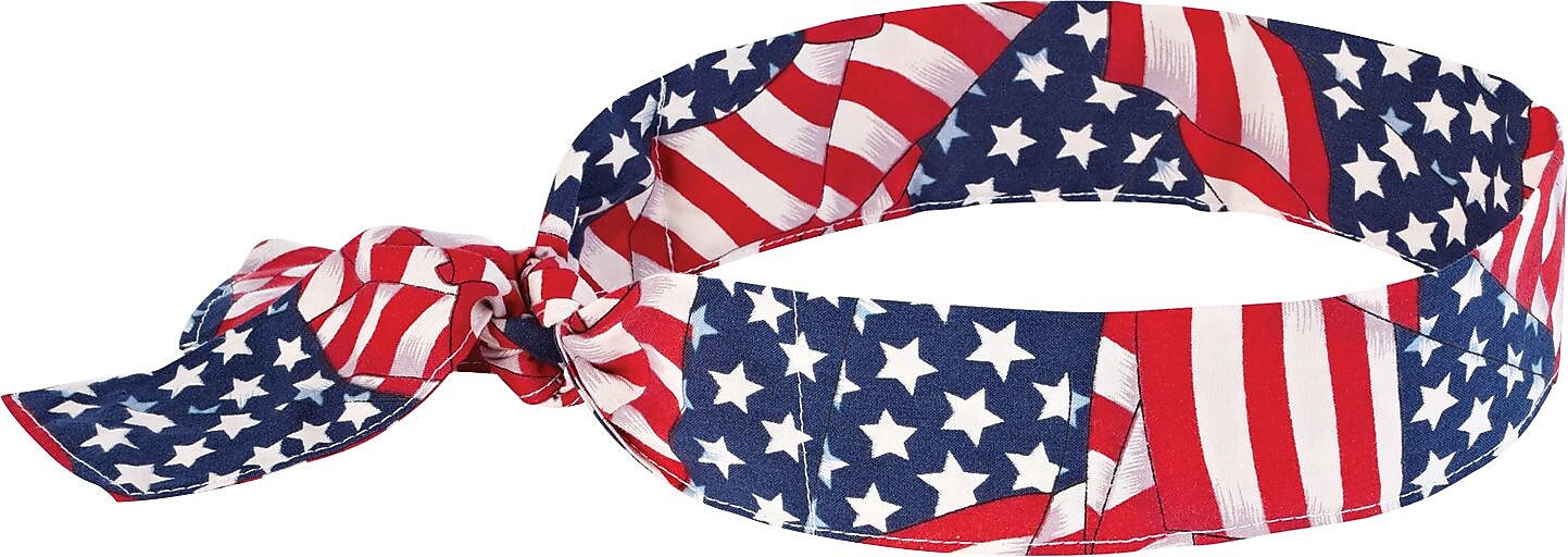 Ergodyne Chill-Its 6700 Evaporative Cooling Bandana, Blue and Red, One Size, 24/Carton