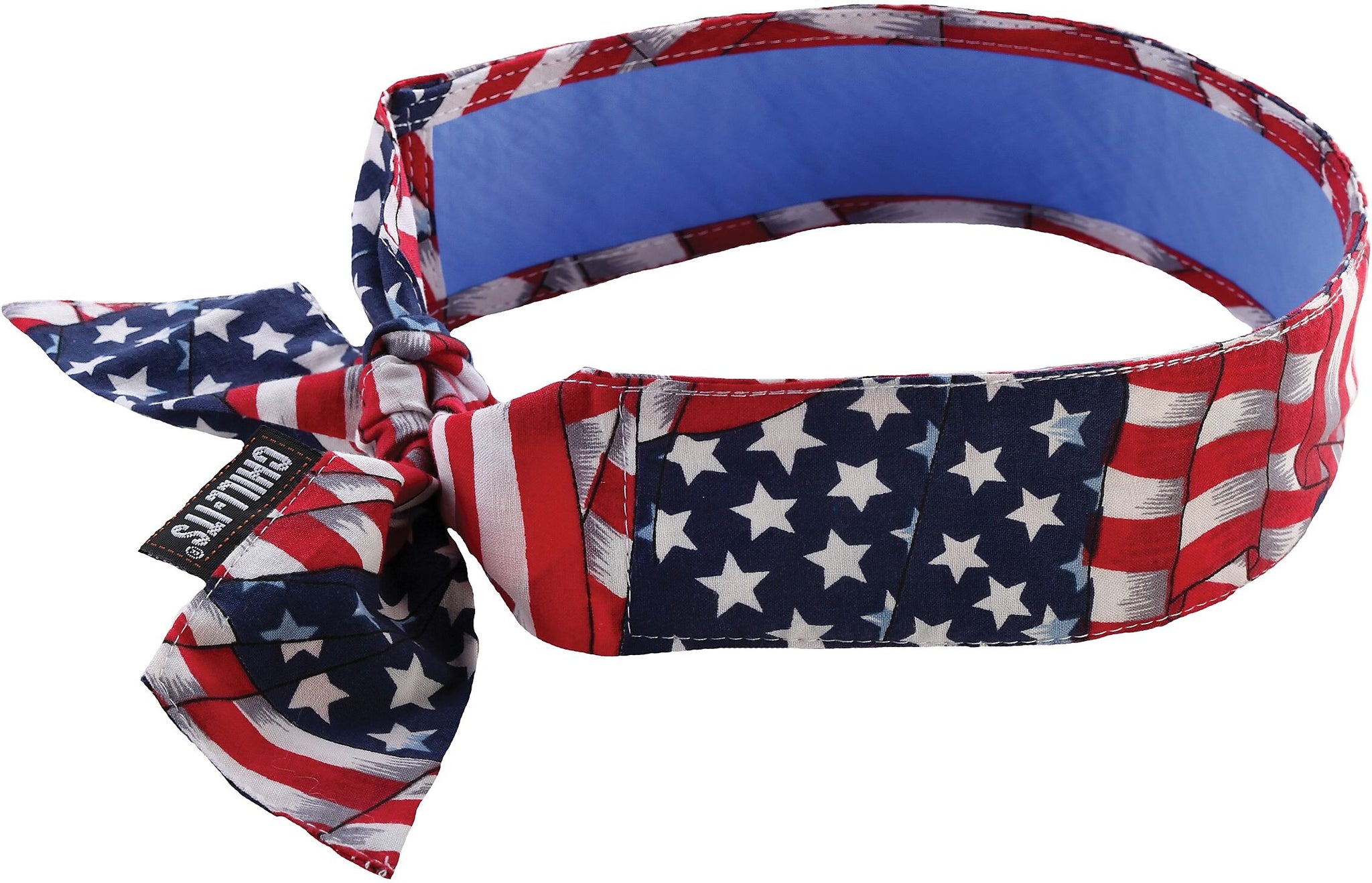 Ergodyne Chill-Its 6700 Evaporative Cooling Bandana, Blue and Red, One Size, 6/Carton