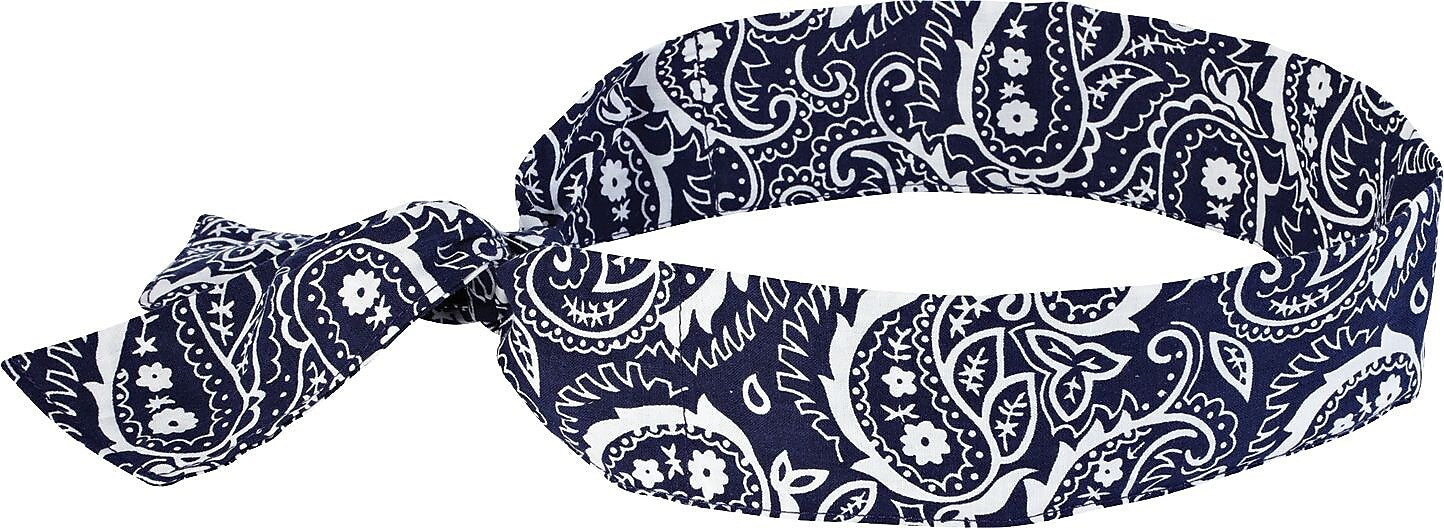 Ergodyne Chill-Its 6700 Evaporative Cooling Bandana, Navy Western, One Size, 24/Carton