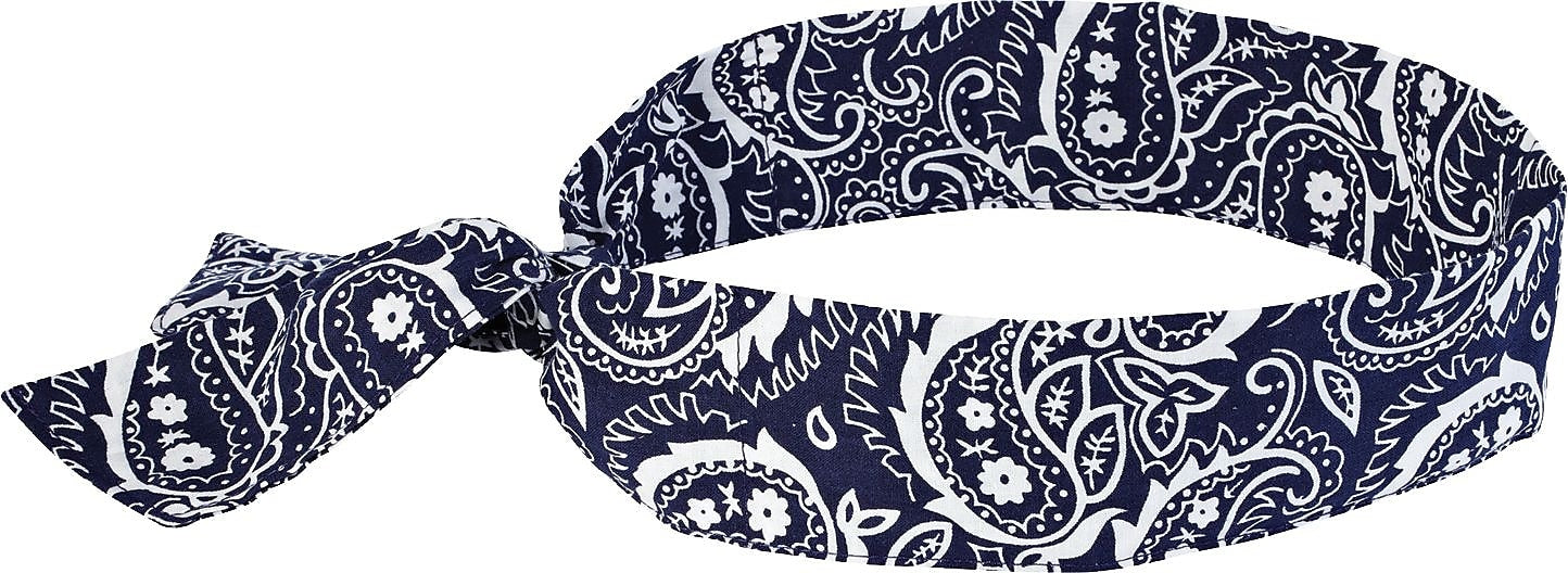 Ergodyne Chill-Its 6700 Evaporative Cooling Bandana, Navy Western, One Size, 24/Carton