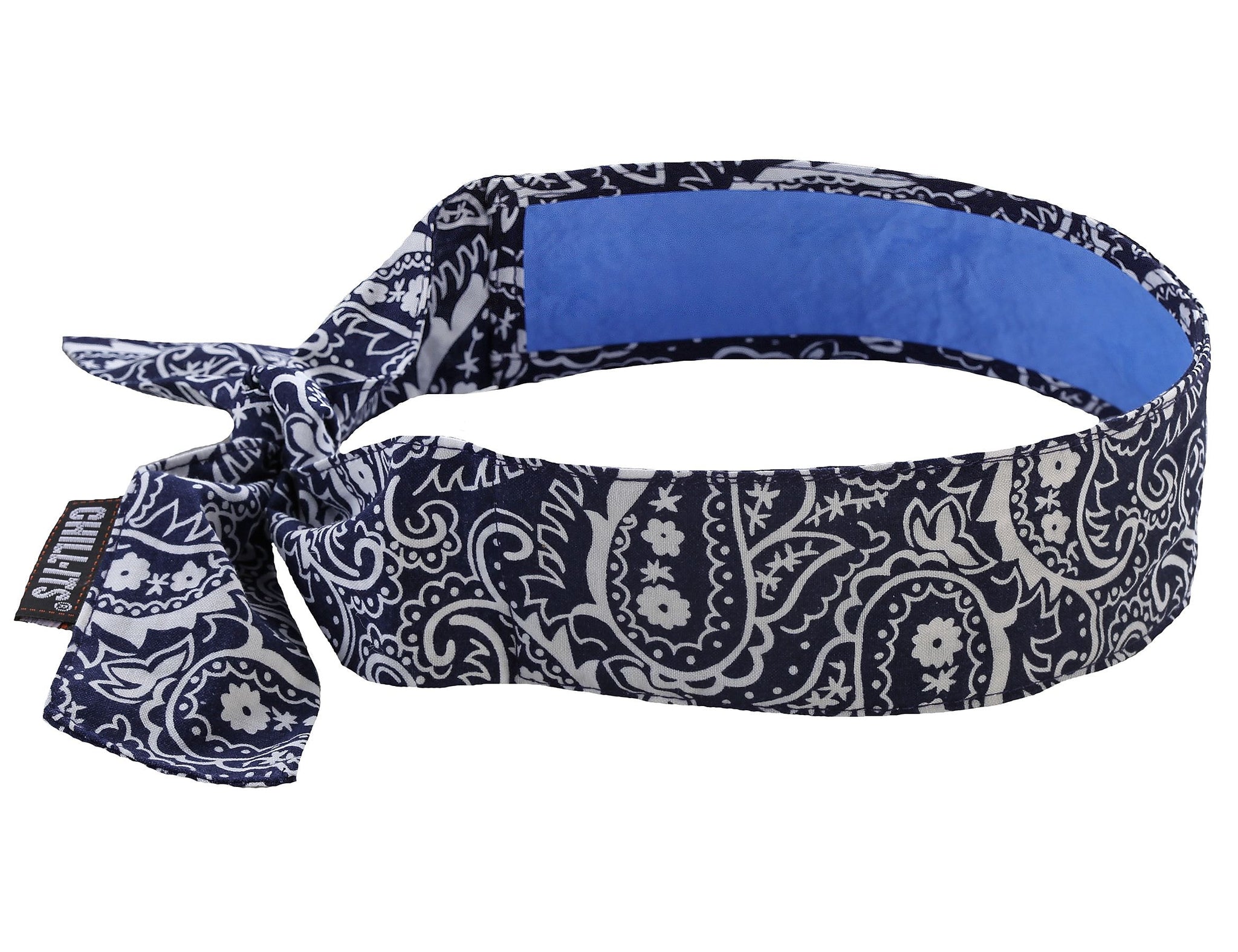 Ergodyne Chill-Its 6700 Evaporative Cooling Bandana, Navy Western, One Size, 6/Carton