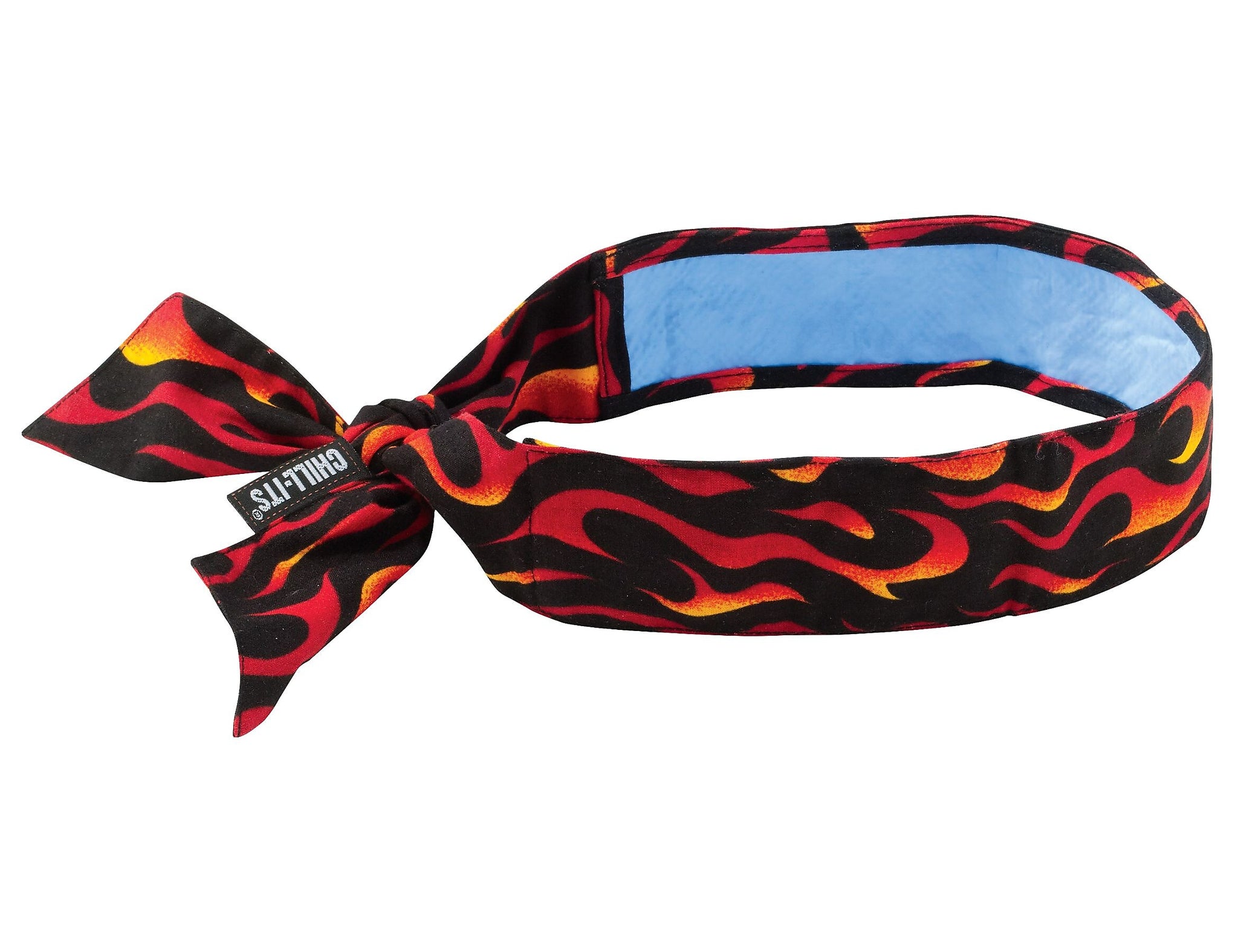 Ergodyne Chill-Its 6700 Evaporative Cooling Bandana, Red Flames, One Size, 6/Carton