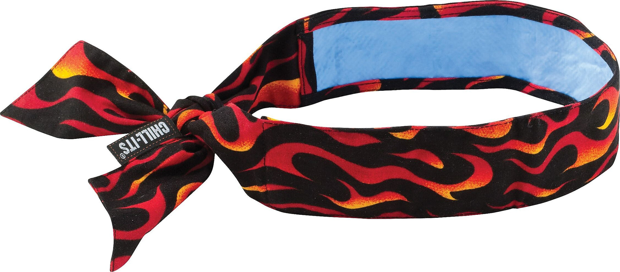 Ergodyne Chill-Its 6700 Evaporative Cooling Bandana, Red Flames, One Size, 6/Carton