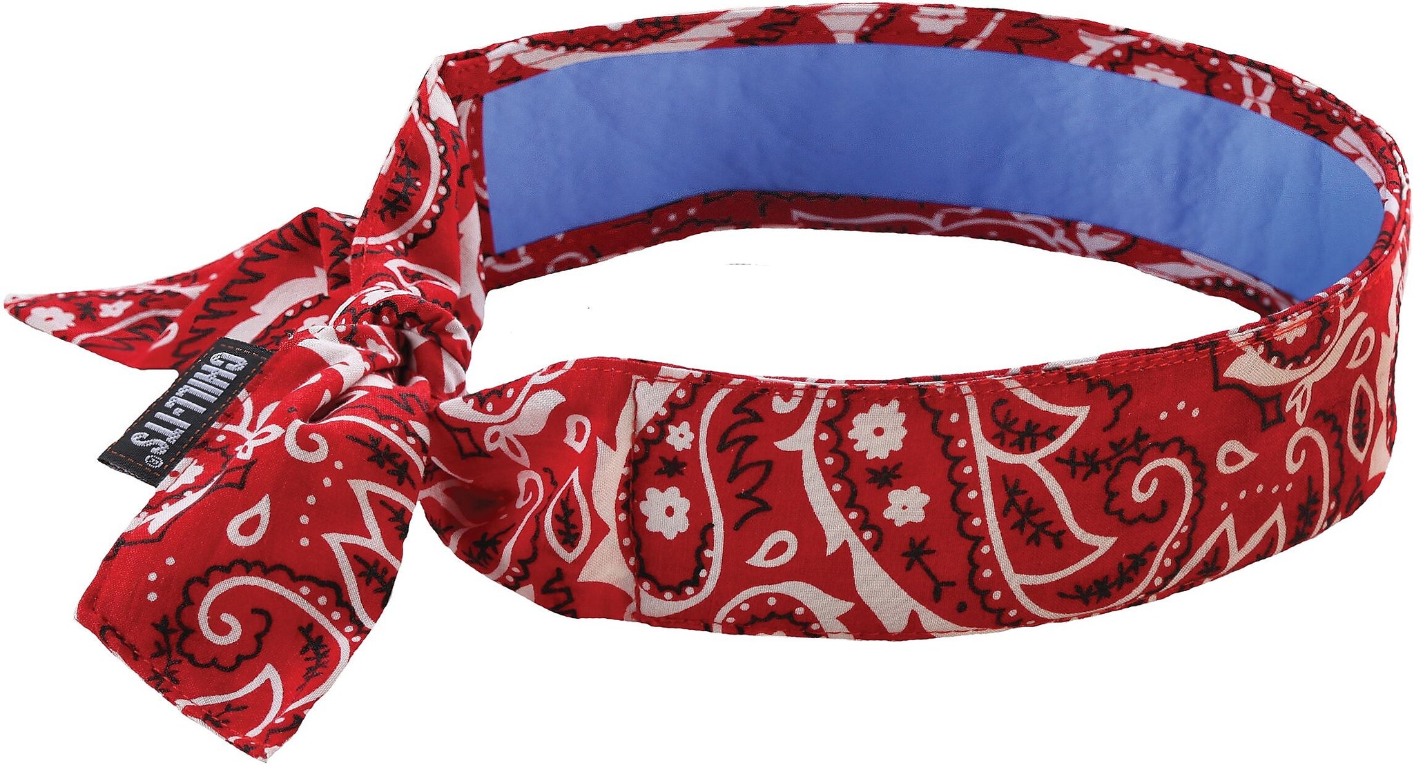 Ergodyne Chill-Its 6700 Evaporative Cooling Bandana, Red Western, One Size, 6/Carton