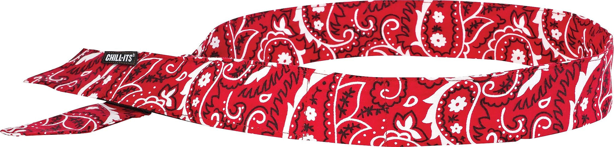 Ergodyne Chill-Its 6705 Evaporative Cooling Bandana, Red Western, One Size, 24/Carton