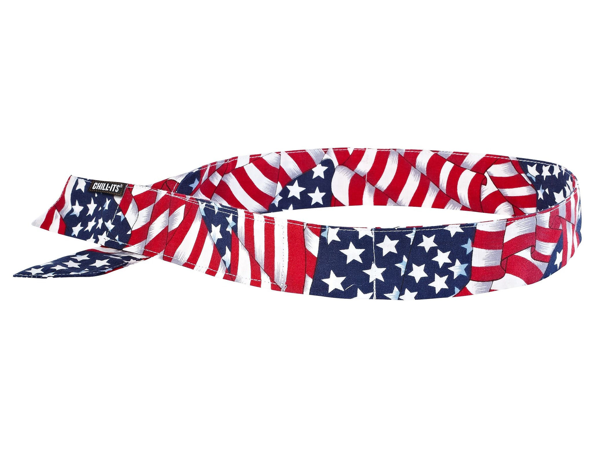 Ergodyne Chill-Its 6705 Evaporative Cooling Bandana, Stars and Stripes, One Size, 24/Carton